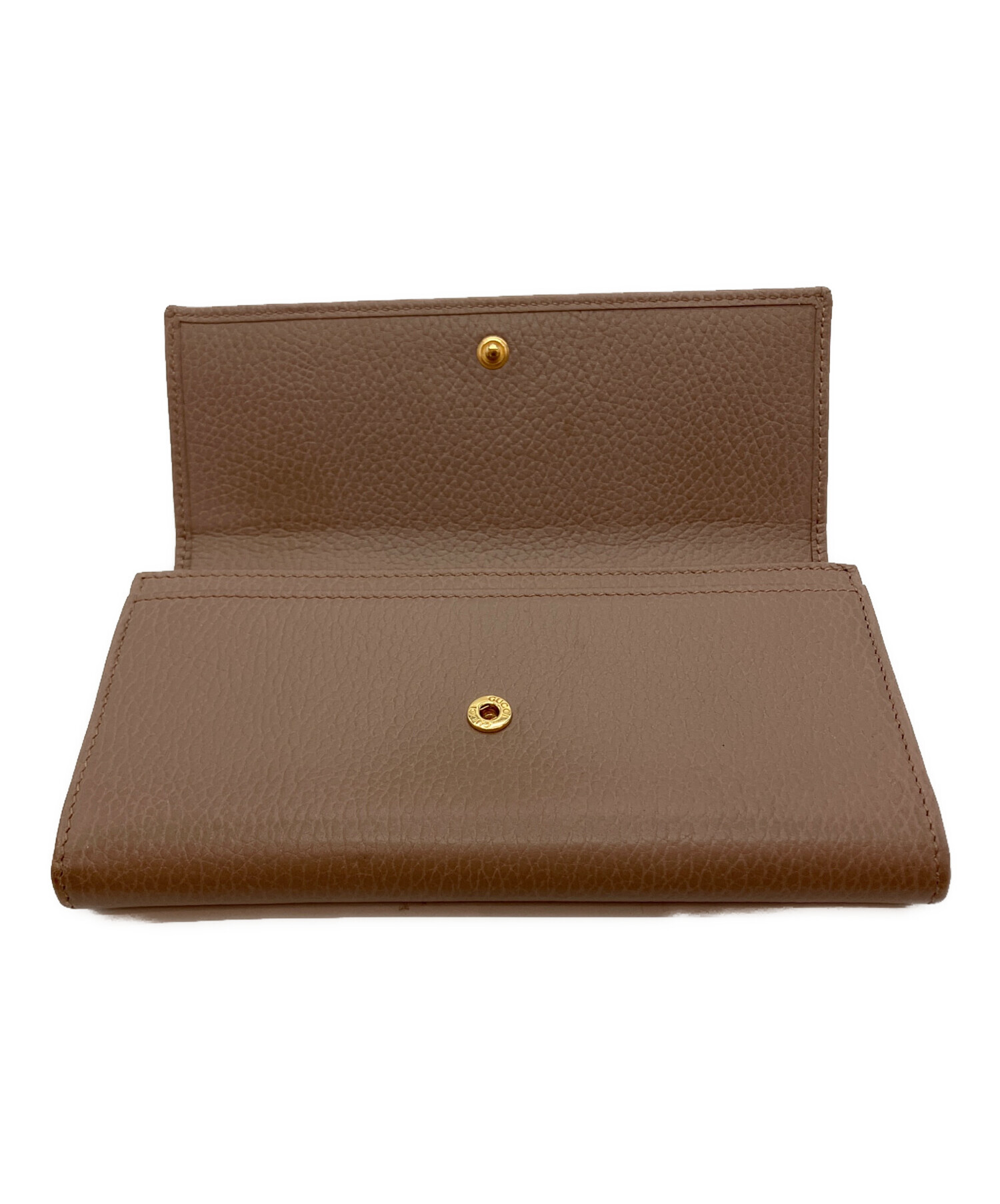 中古 グッチ GUCCI 443123・525040 レディース 長財布 GGマーモント ブラウン レザー GUCCI（グッチ） GGマーモント 長財布 レザー 443123 レディース 中古