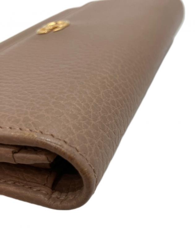 中古 グッチ GUCCI 443123・525040 レディース 長財布 GGマーモント ブラウン レザー GUCCI（グッチ） GGマーモント 長財布 レザー 443123 レディース 中古