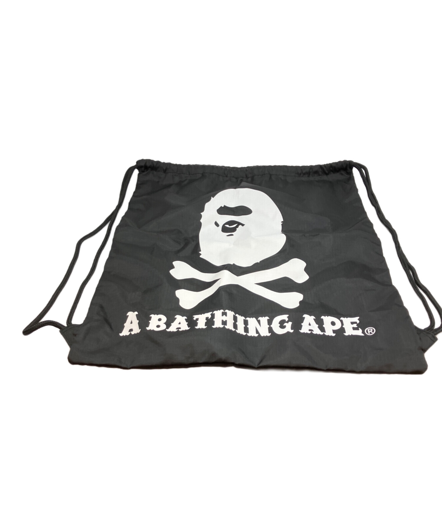 A BATHING APE ナップサック 黒 中古・古着通販】A BATHING APE (アベイシングエイプ) ナップサック