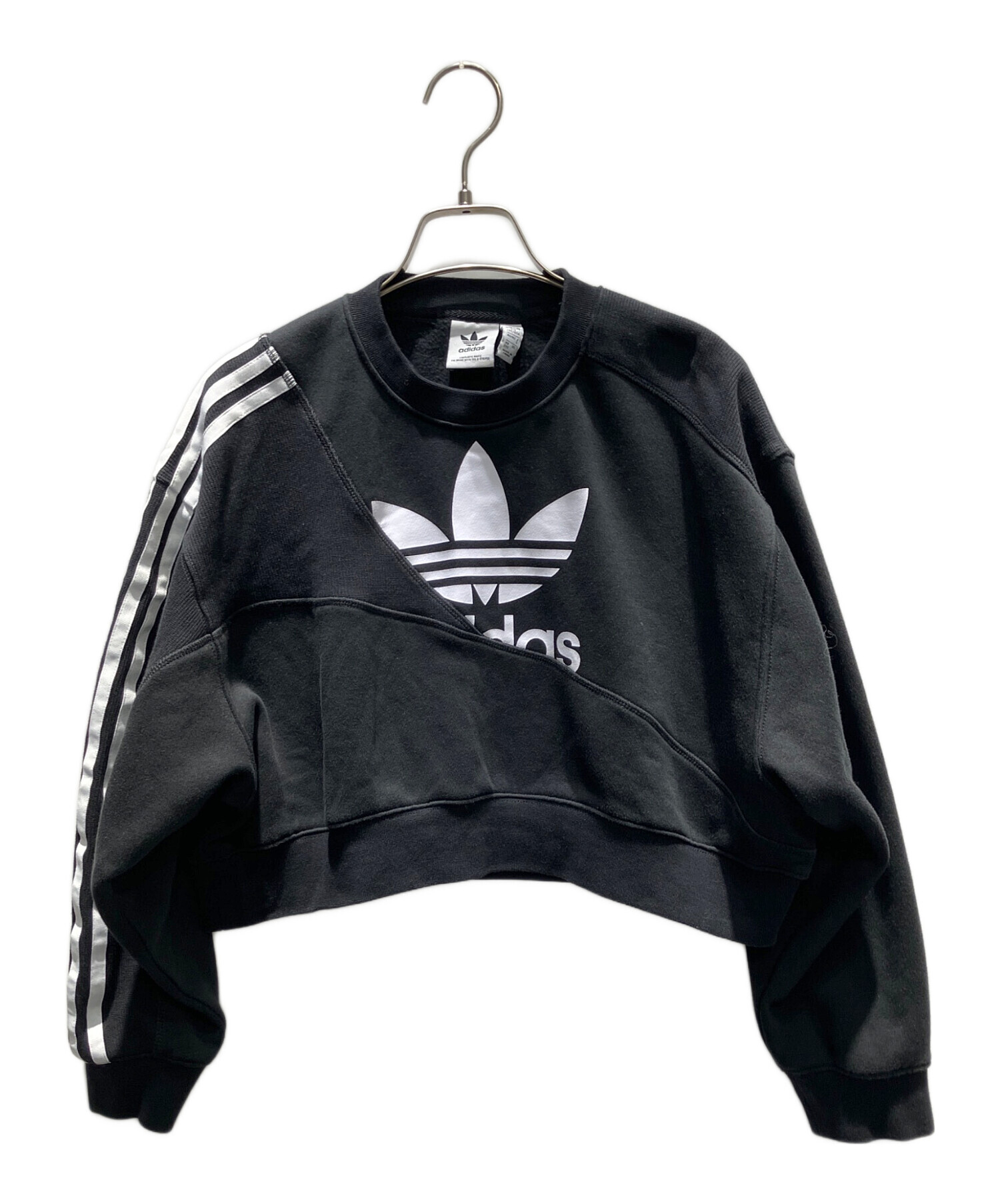 アディダス スウェット S 黒 【古着】【中古】 中古・古着通販】adidas (アディダス) スウェット ブラック サイズ:2XS
