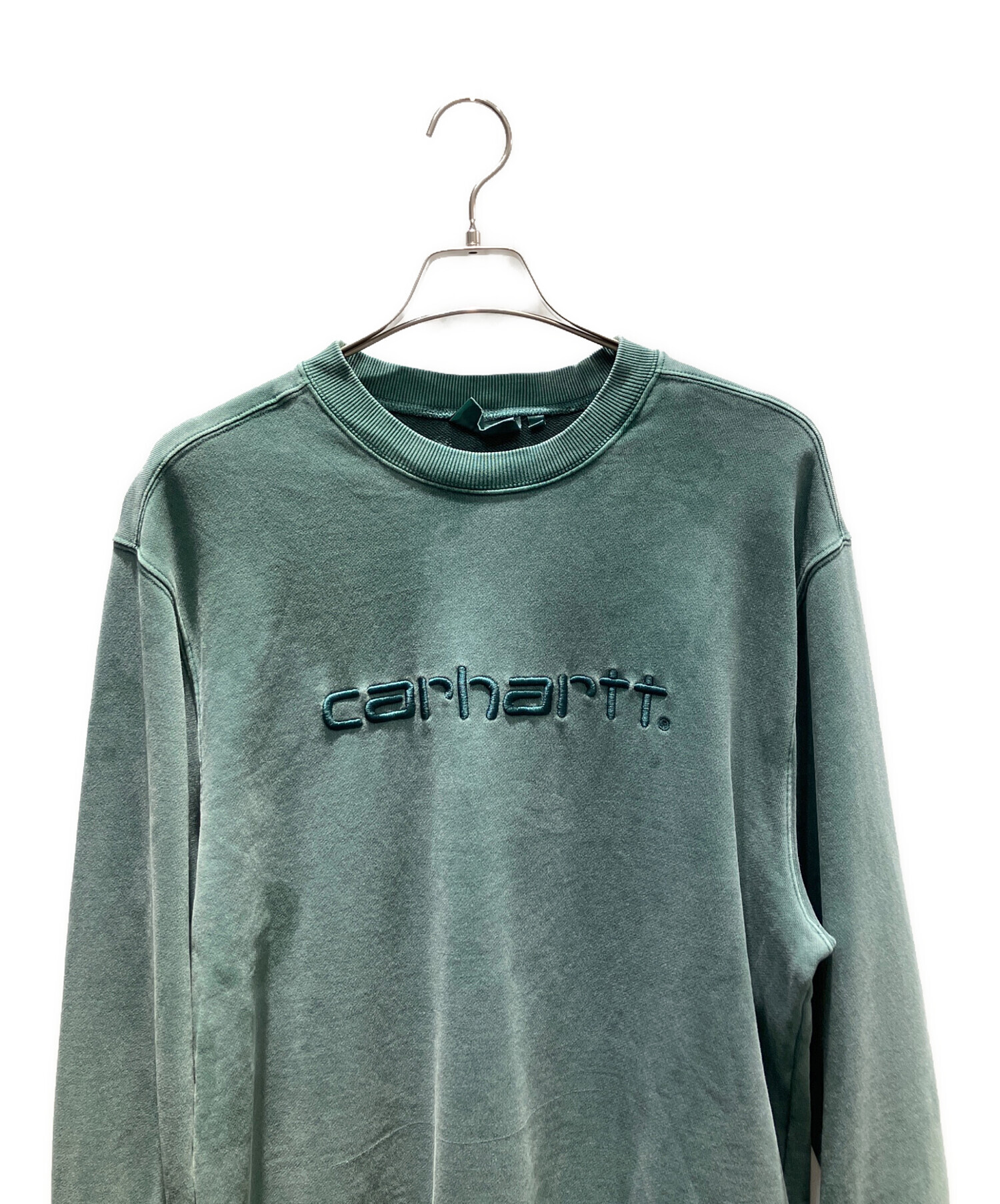 中古・古着通販】CarHartt (カーハート) ロゴスウェット グリーン