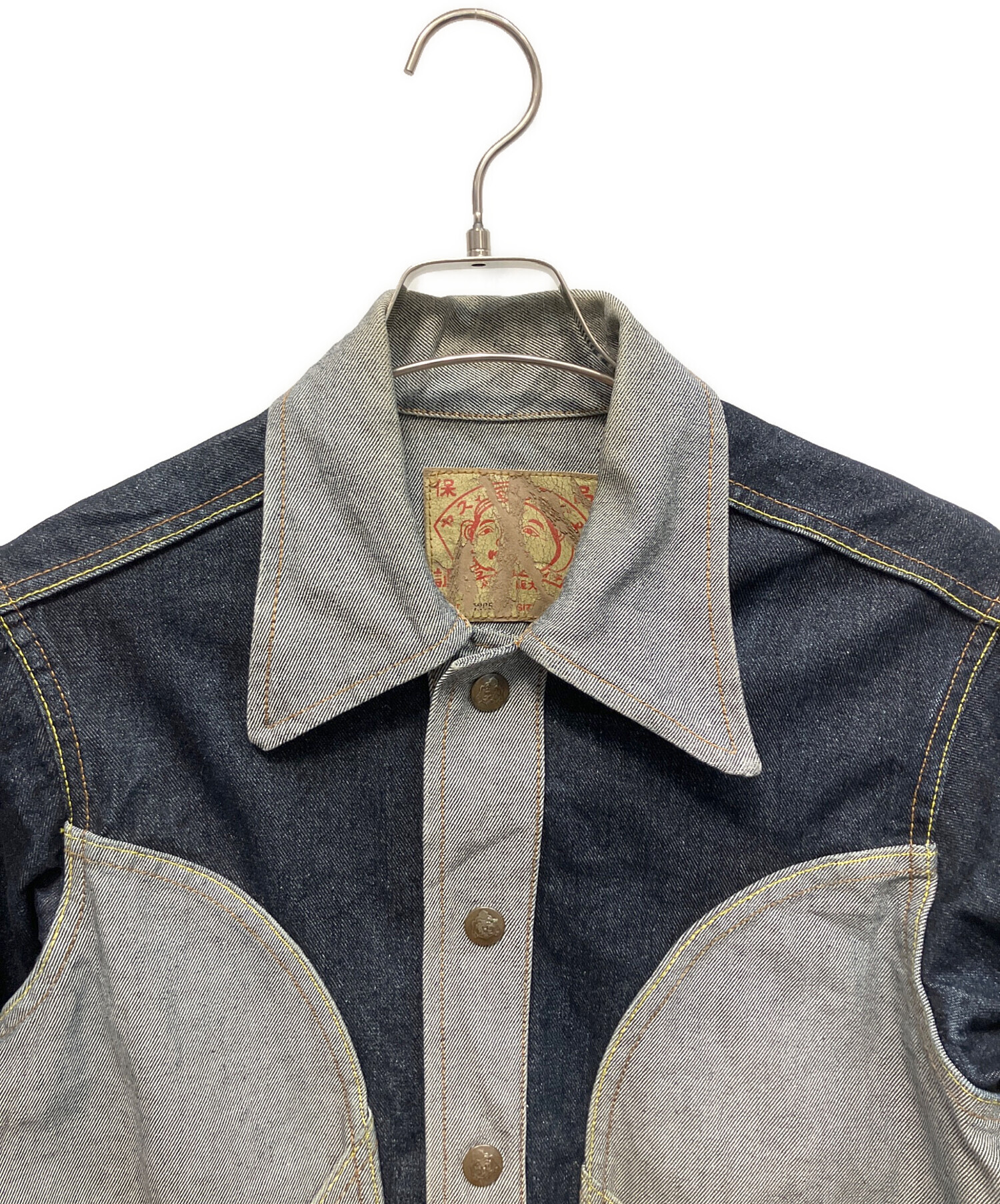 中古・古着通販】EVISU (エヴィス) デニムジャケット グレー×ブルー