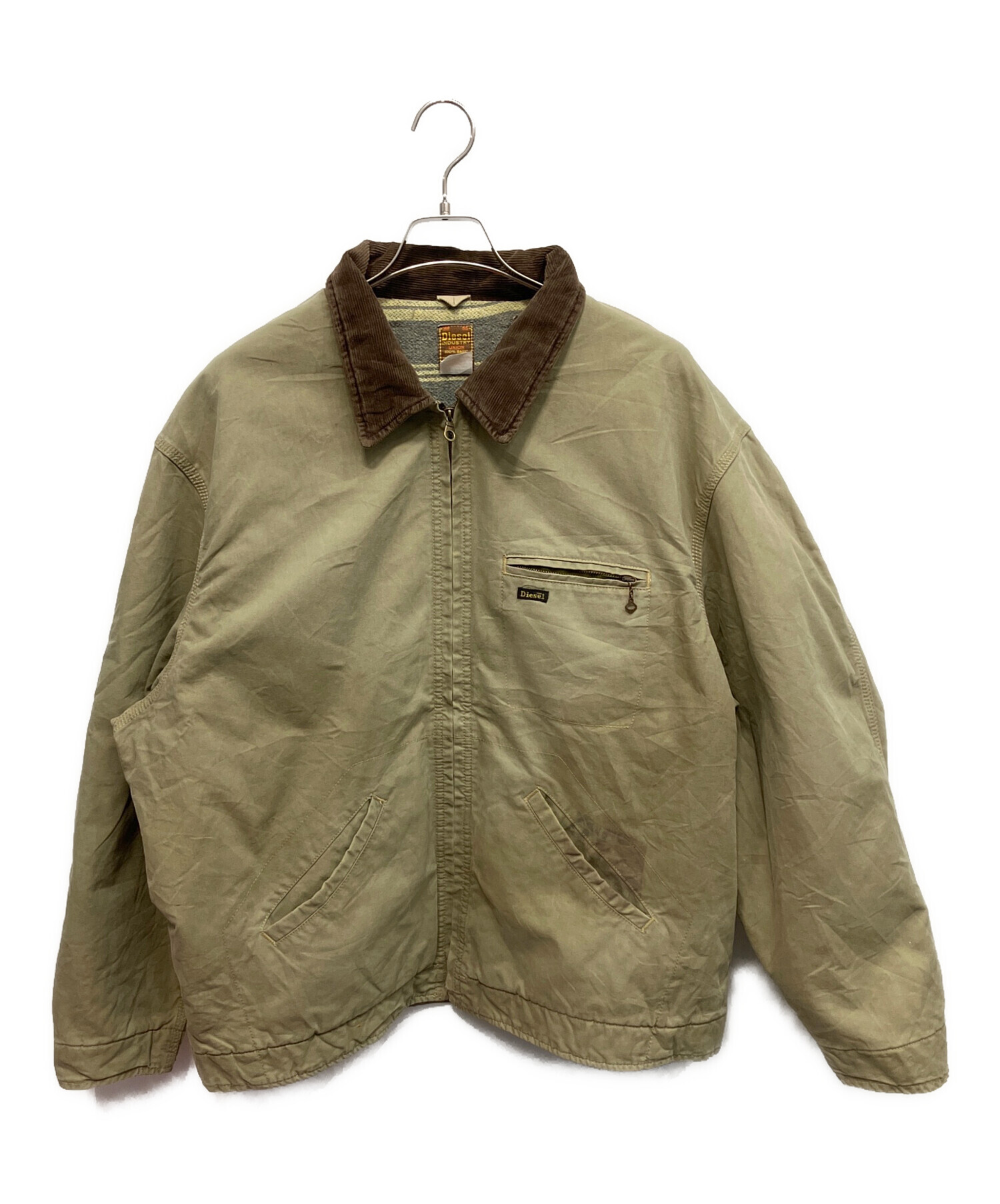 古着 90s イタリア製 Diesel ディーゼル コットンワークジャケット 中古・古着通販】DIESEL (ディーゼル) 90s ジャケット カーキ サイズ:L
