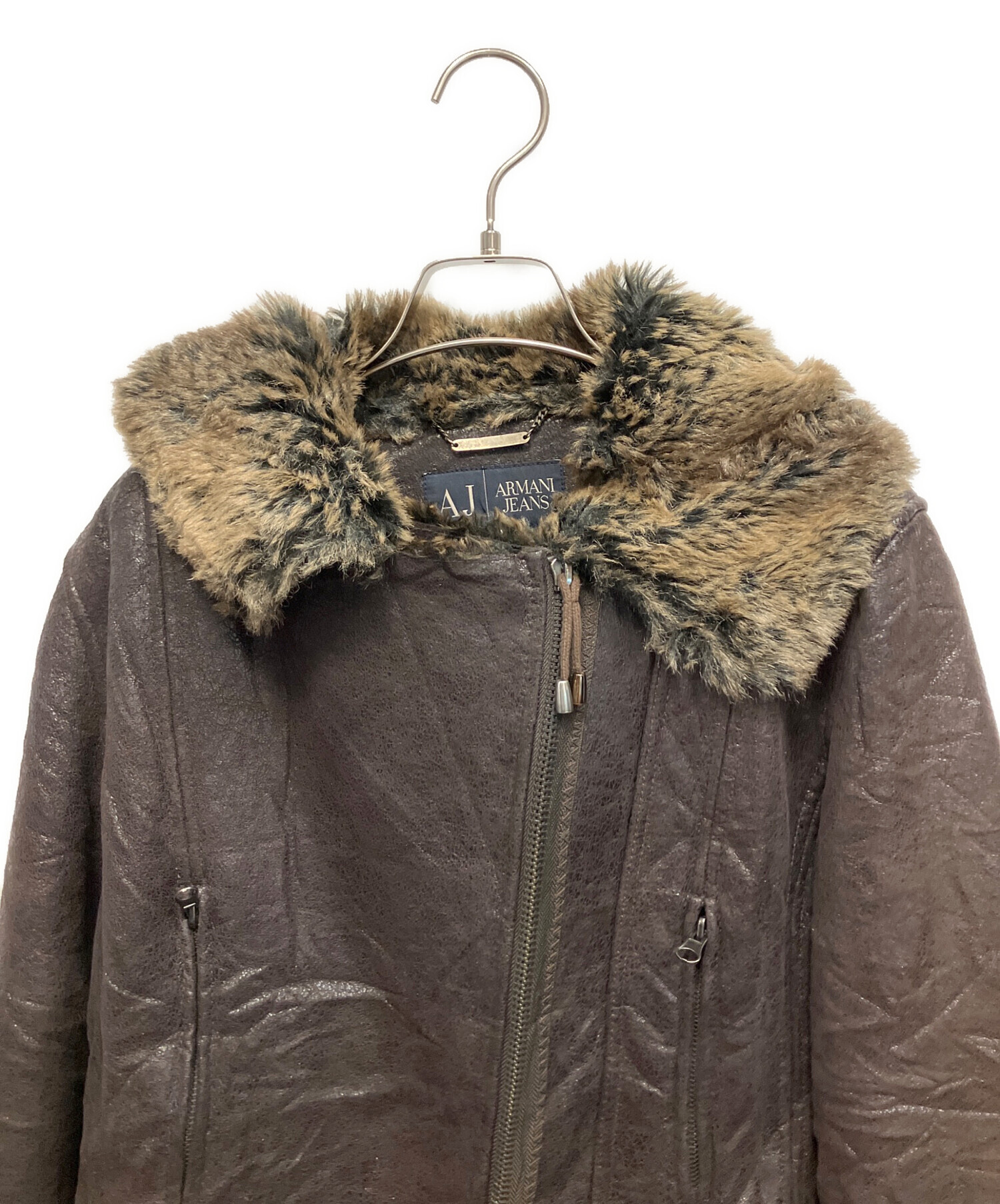 ARMANI JEANS アルマーニジーンズ　レザー　カーコート　革ジャン　レア 中古・古着通販】ARMANI JEANS (アルマーニジーンズ) レザージャケット