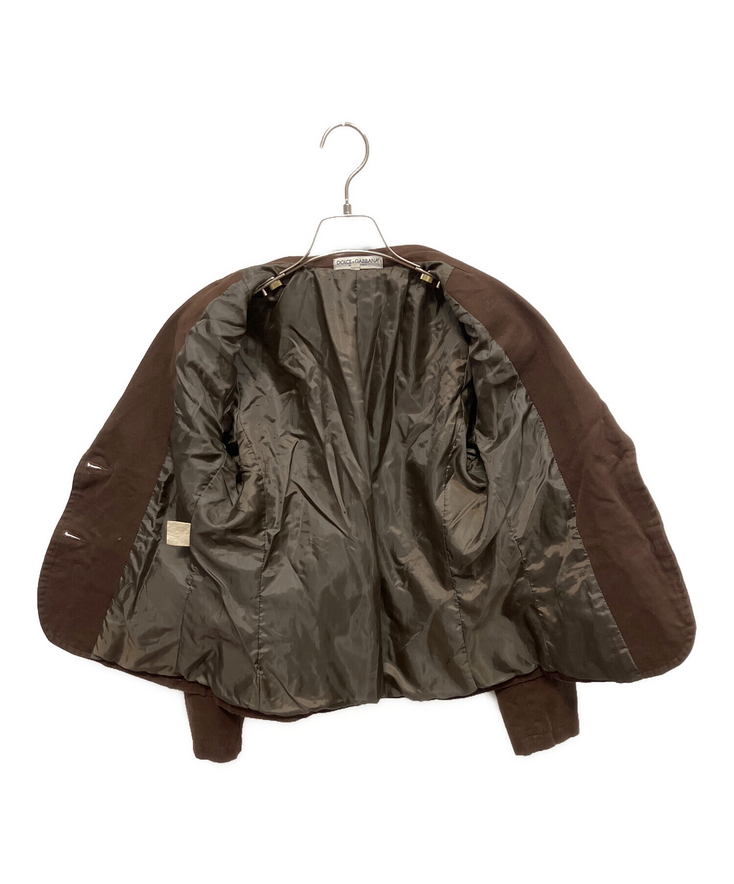 <25AW新作dolce.ドルチェ>ノーカラージャケット ブラウン 中古・古着通販】DOLCE & GABBANA (ドルチェ＆ガッバーナ) ジャケット
