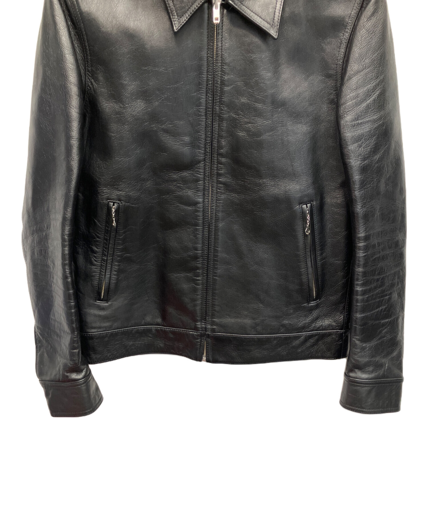 24FW 美品 定価19万 wacko maria レザー ジャケット M 中古・古着通販】WACKO MARIA (ワコマリア) レザージャケット ブラック