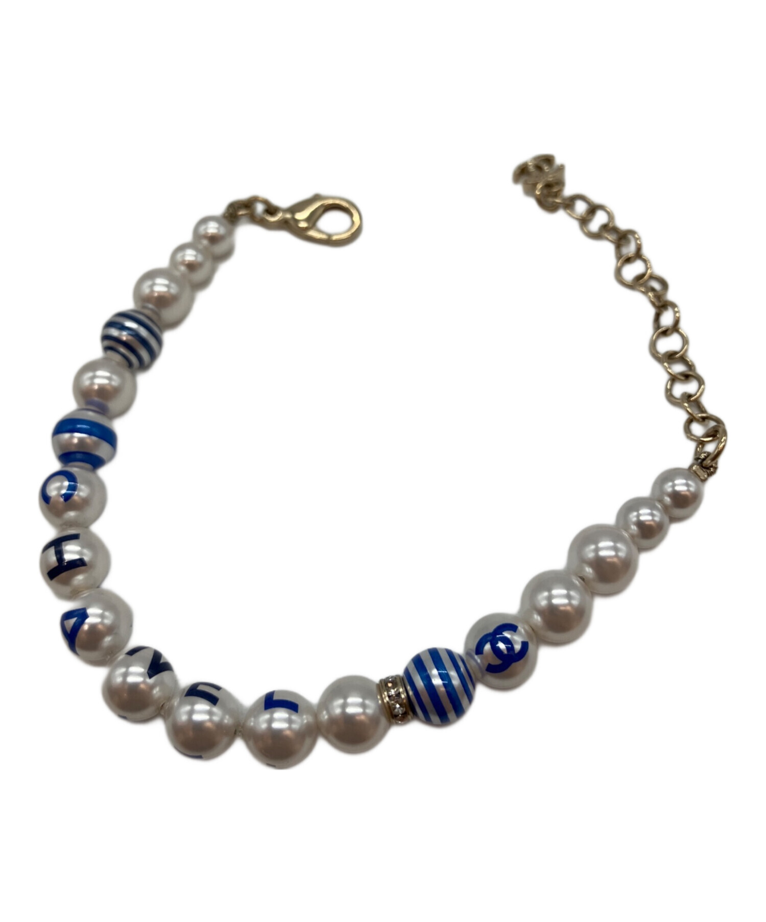 中古・古着通販】CHANEL (シャネル) ブレスレット パール×ブルー 中古・古着通販】CHANEL (シャネル) ブレスレット パール×ブルー