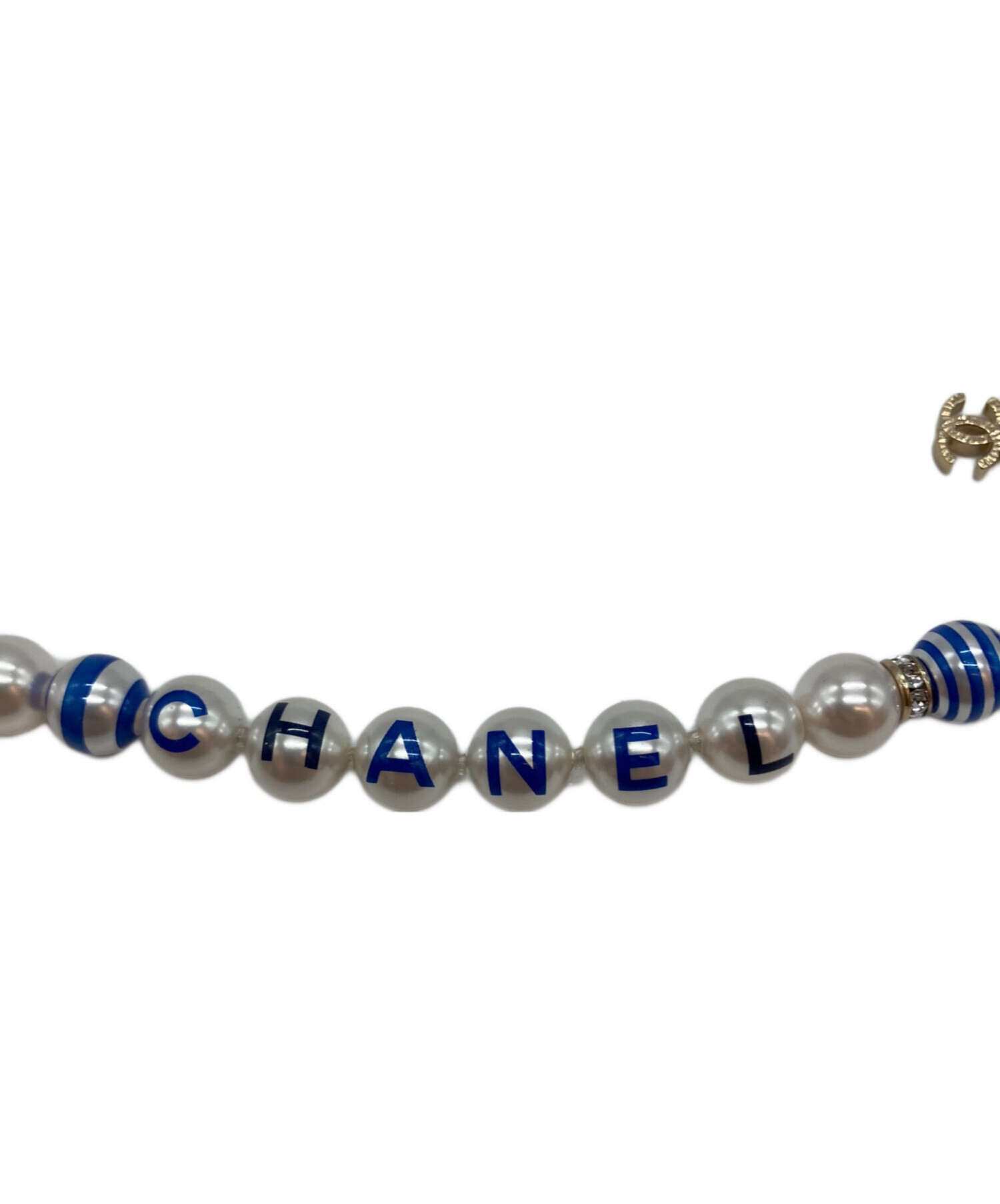 美品 極 シャネルCHANEL 97P バングル コスチュームパール クリア ロゴ CHANEL（シャネル） ブレスレット パール 食器