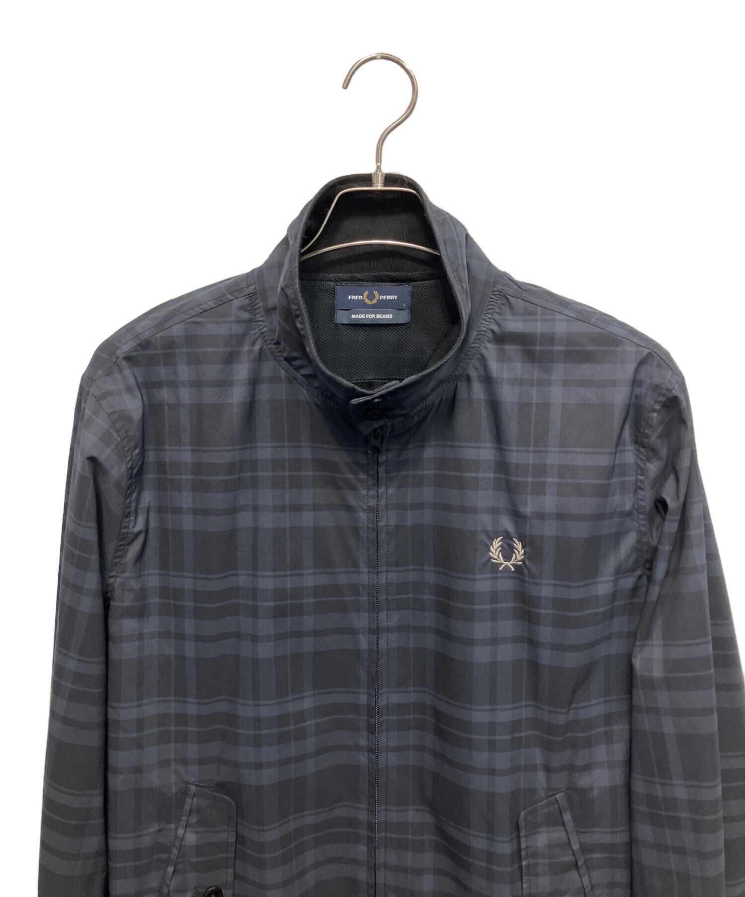 FRED PERRY×BEAMS / ハリントンジャケット ブラックウォッチ L 中古・古着通販】FRED PERRY (フレッドペリー) BEAMS (ビームス) Nylon