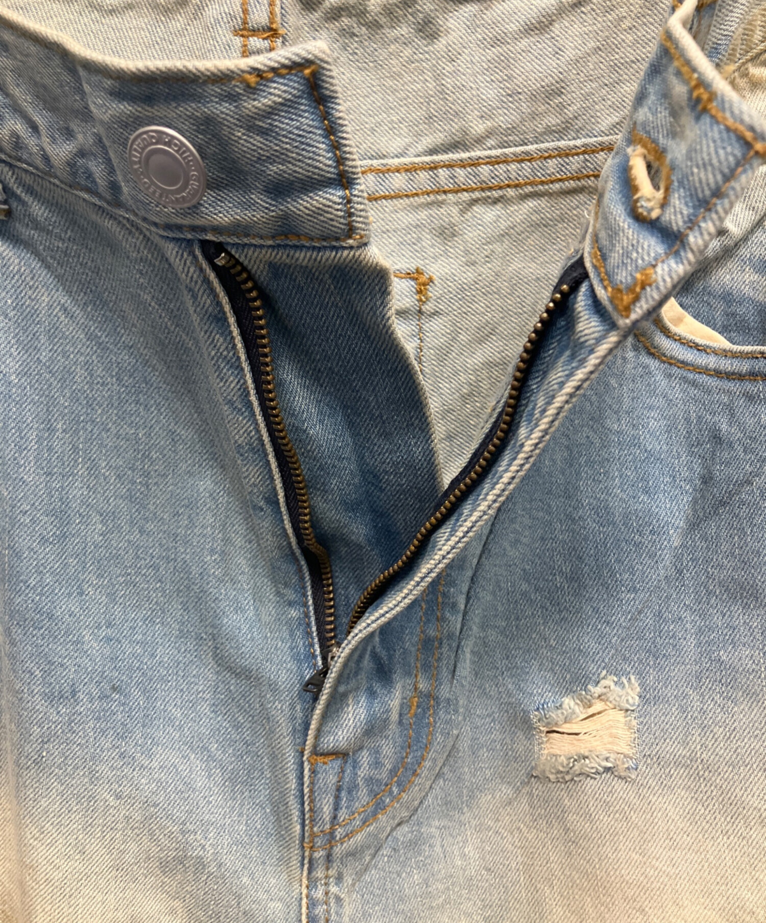 中古・古着通販】BREATH (ブレス) COATING DAMAGE DENIM PANTS デニム
