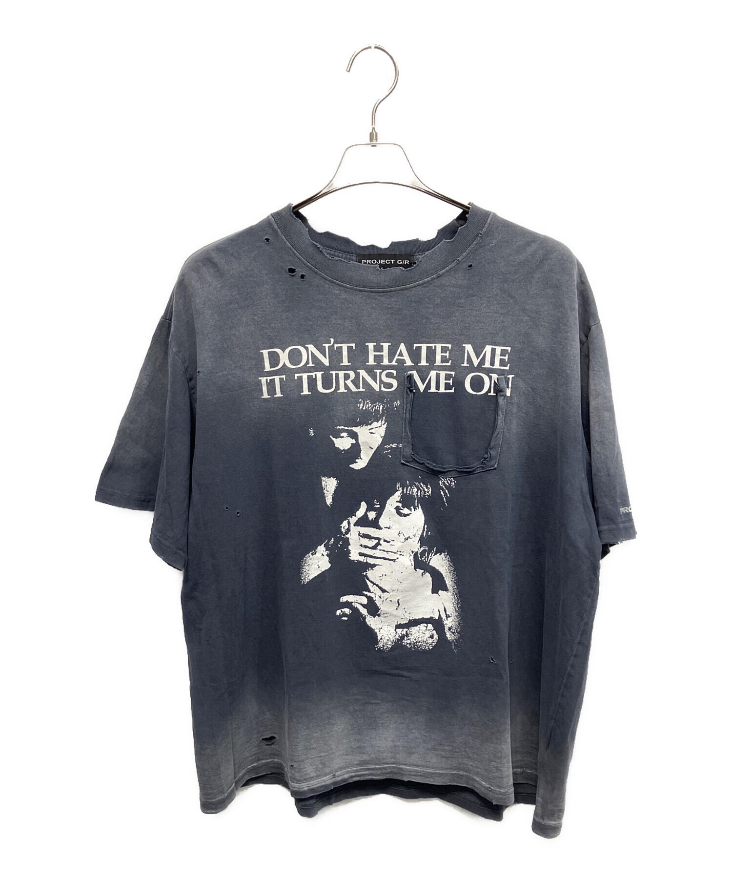 graphics g/r\"faded \"project トップス t-shirt Short Cotton Men's Black T-shirt Japan Mastermind x GR Project トップス