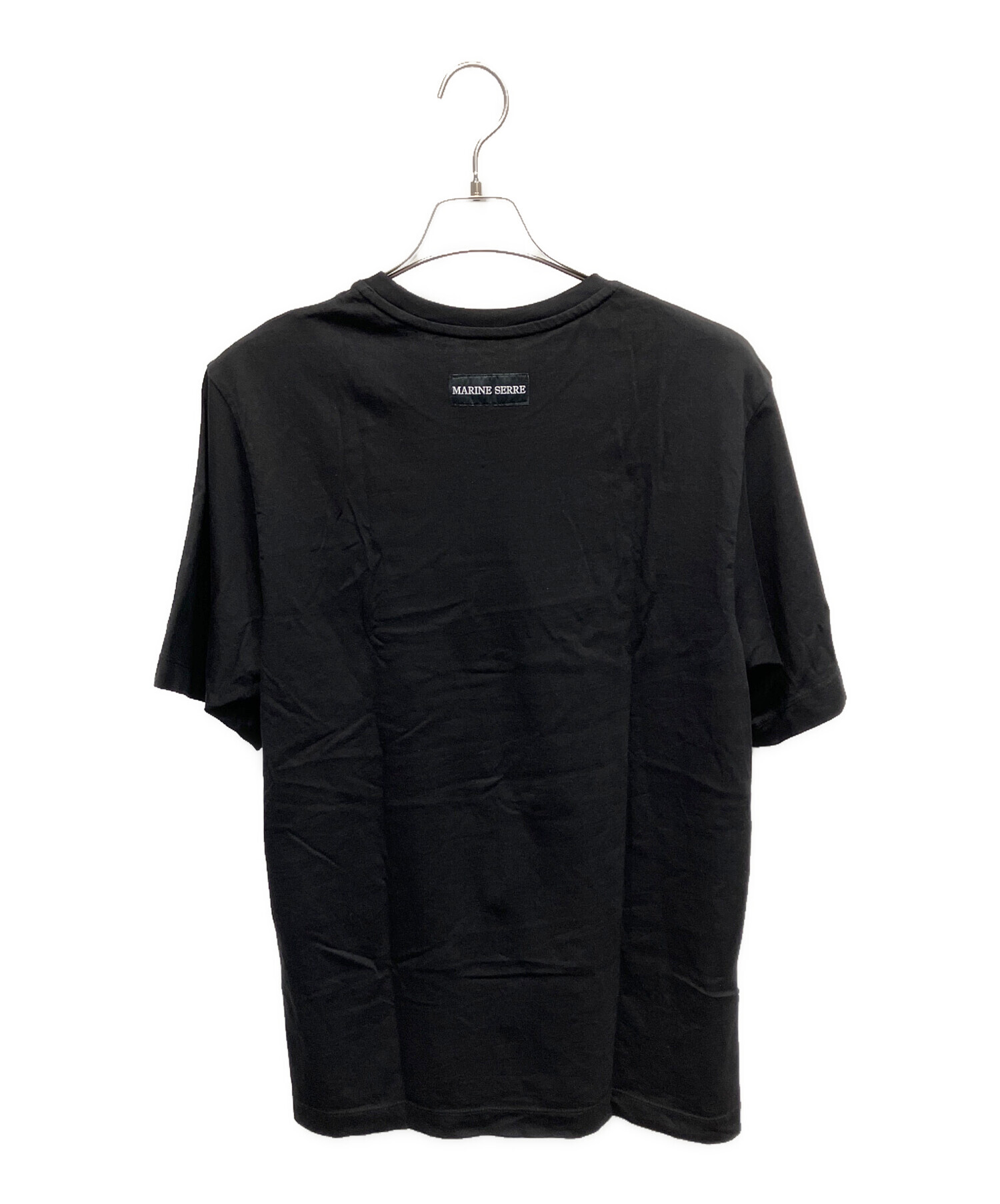 MARINE SERRE マリーンセル Tシャツ・カットソー L 黒 【古着】【中古】 中古・古着通販】MARINE SERRE (マリーンセル) Tシャツ ブラック