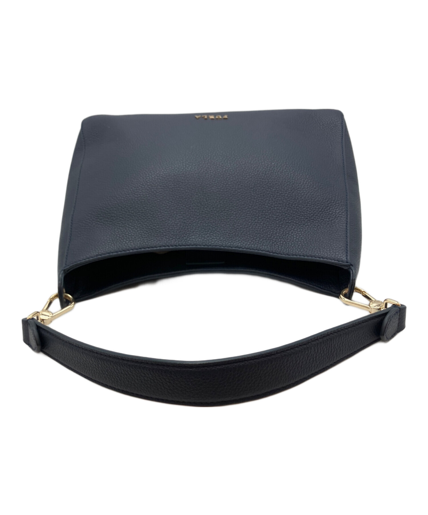 【FURLA】メッセンジャーバッグ　シルバー金具　レザー　ネイビー　A4 中古・古着通販】FURLA (フルラ) ジゼル ワンショルダーバッグ