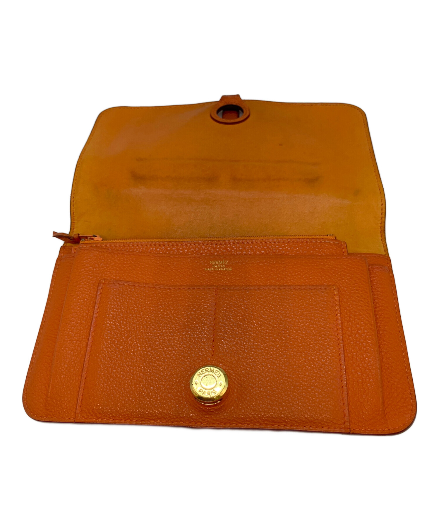 中古・古着通販】HERMES (エルメス) ドゴンGM D 長財布 オレンジ