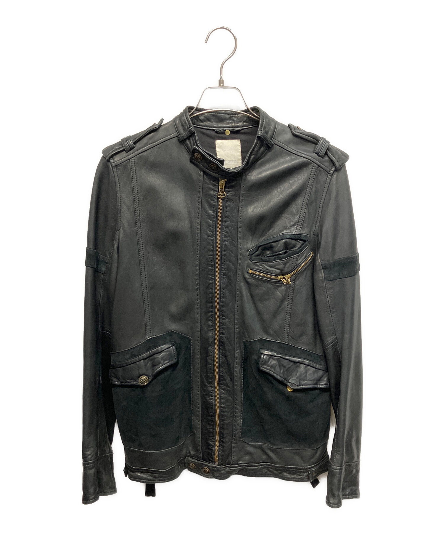 中古・古着通販】DIESEL (ディーゼル) レザージャケット ブラック