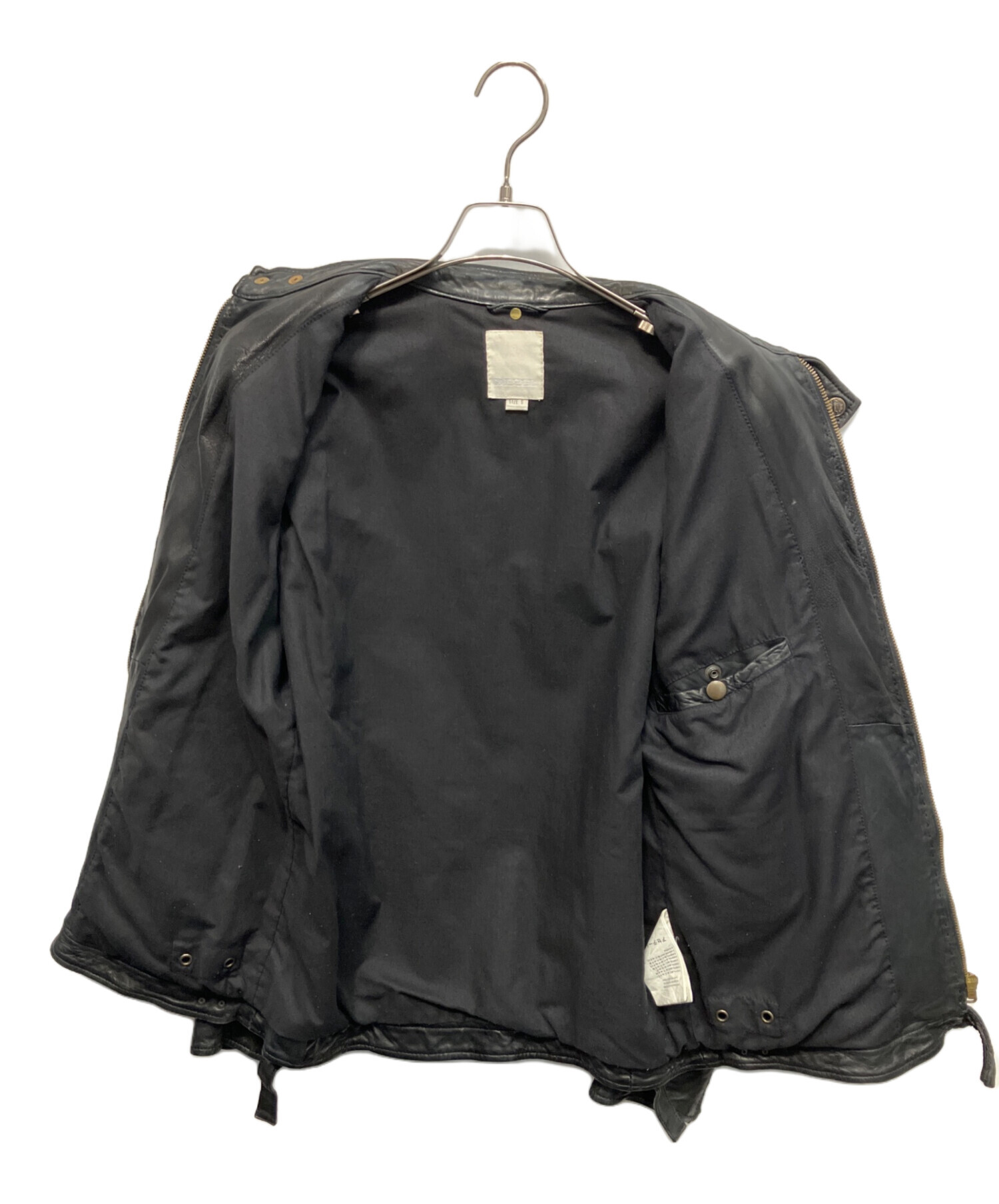 DIESEL レザー ジャケット Sサイズ 中古・古着通販】DIESEL (ディーゼル) レザージャケット ブラック