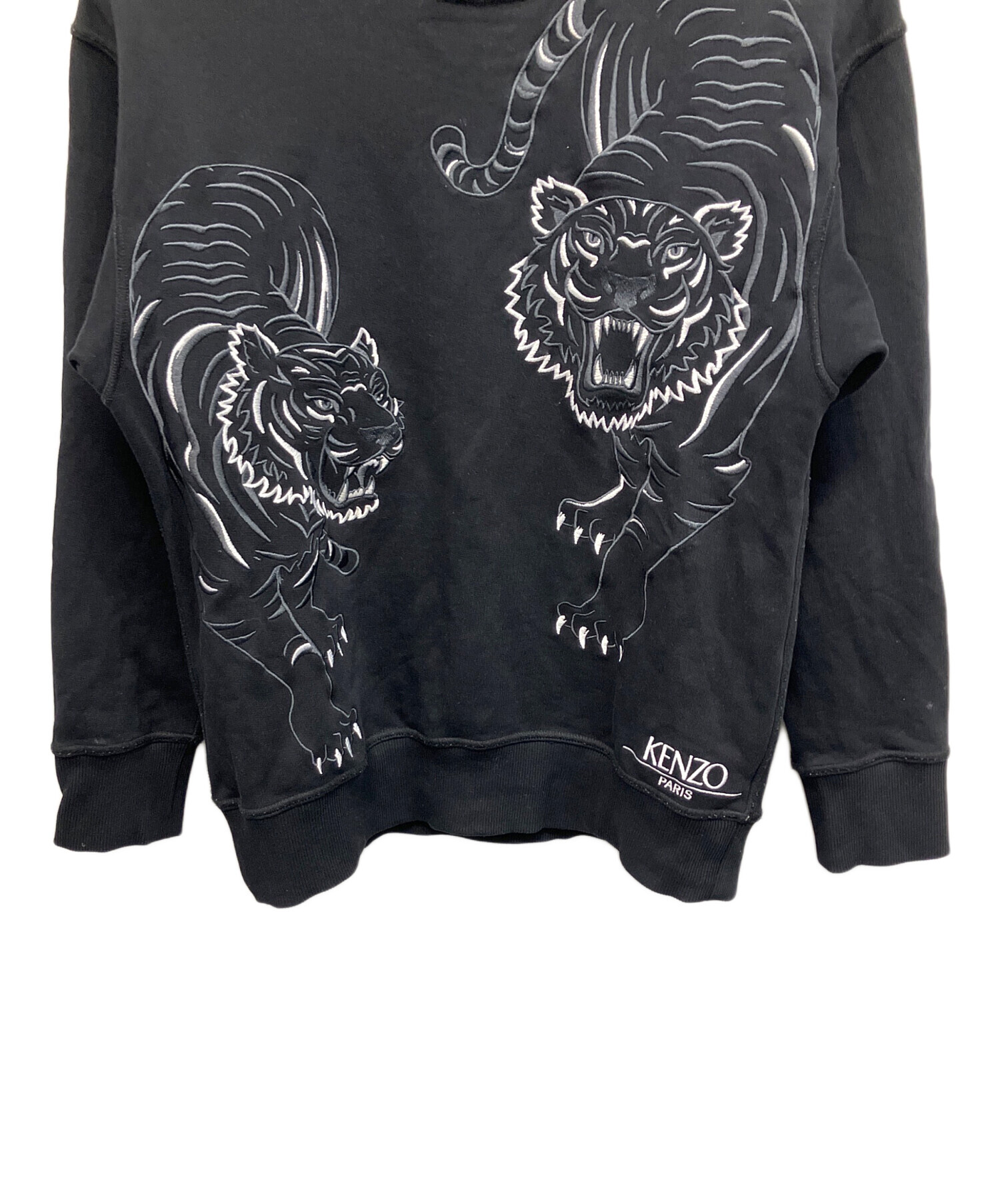KENZO タイガー スウェット ブラック 正規品 中古・古着通販】KENZO (ケンゾー) ダブルタイガースウェット ブラック