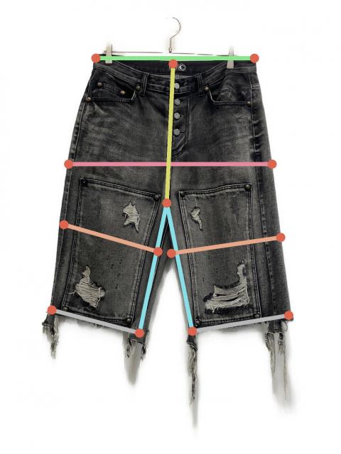 中古・古着通販】THUG CLUB (サグ クラブ) DOUBLE KNEE DAMAGE SHORTS