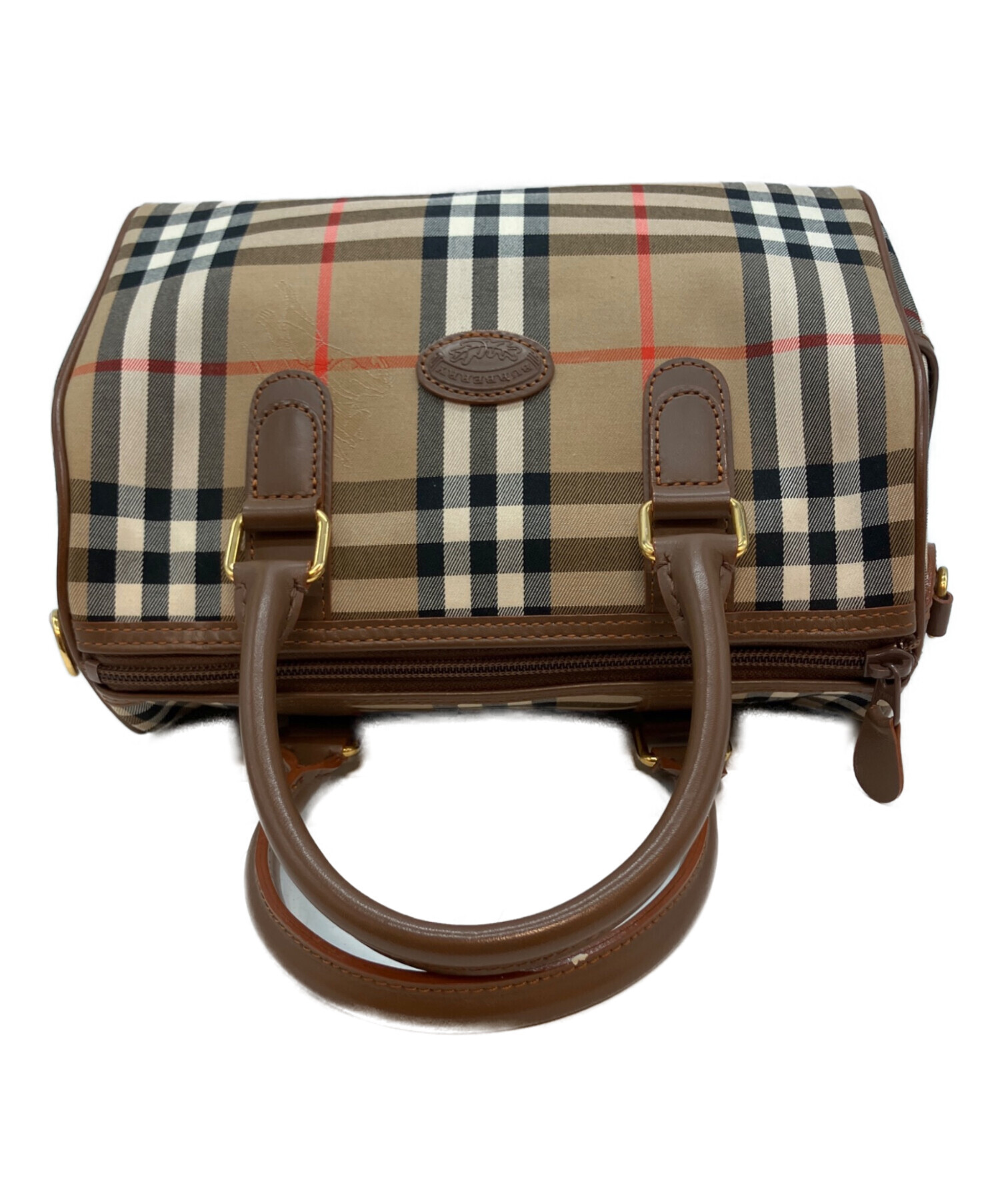 BURBERRY　バーバリー　ノバチェック　ブラウン ハンドバッグ　未使用 中古・古着通販】BURBERRY (バーバリー) ノバチェック柄 ハンドバッグ