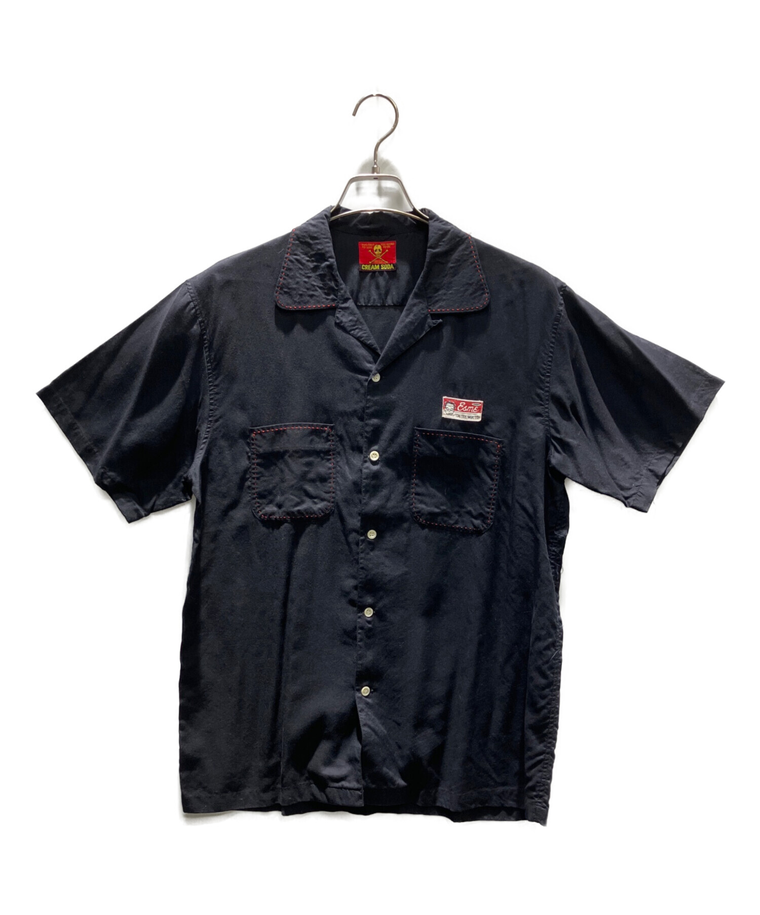 Cream Soda クリームソーダブラック半袖シャツ L 中古・古着通販】CREAM SODA (クリームソーダ) 半袖シャツ ブラック