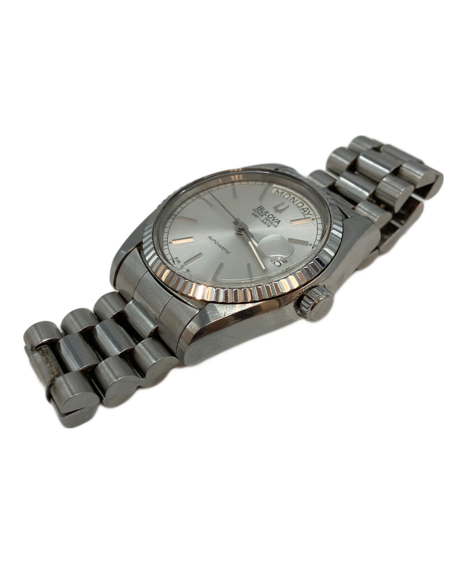 Bulova 自動巻き 時計 シルバー 中古・古着通販】BULOVA (ブローバ) 自動巻き 6-722620 SSブレスレット