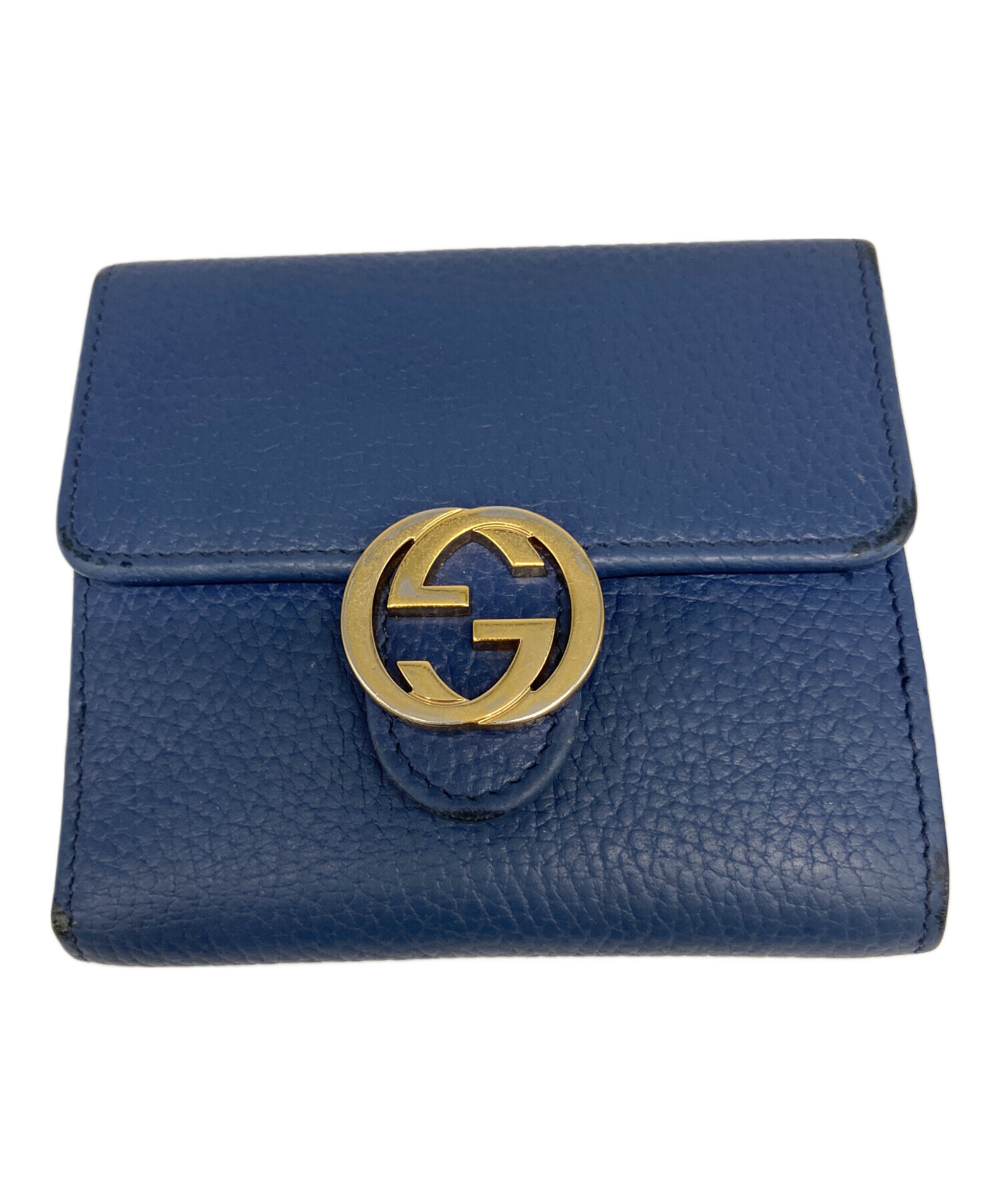中古・古着通販】GUCCI (グッチ) 2184 2つ折り財布 ブルー｜ブランド