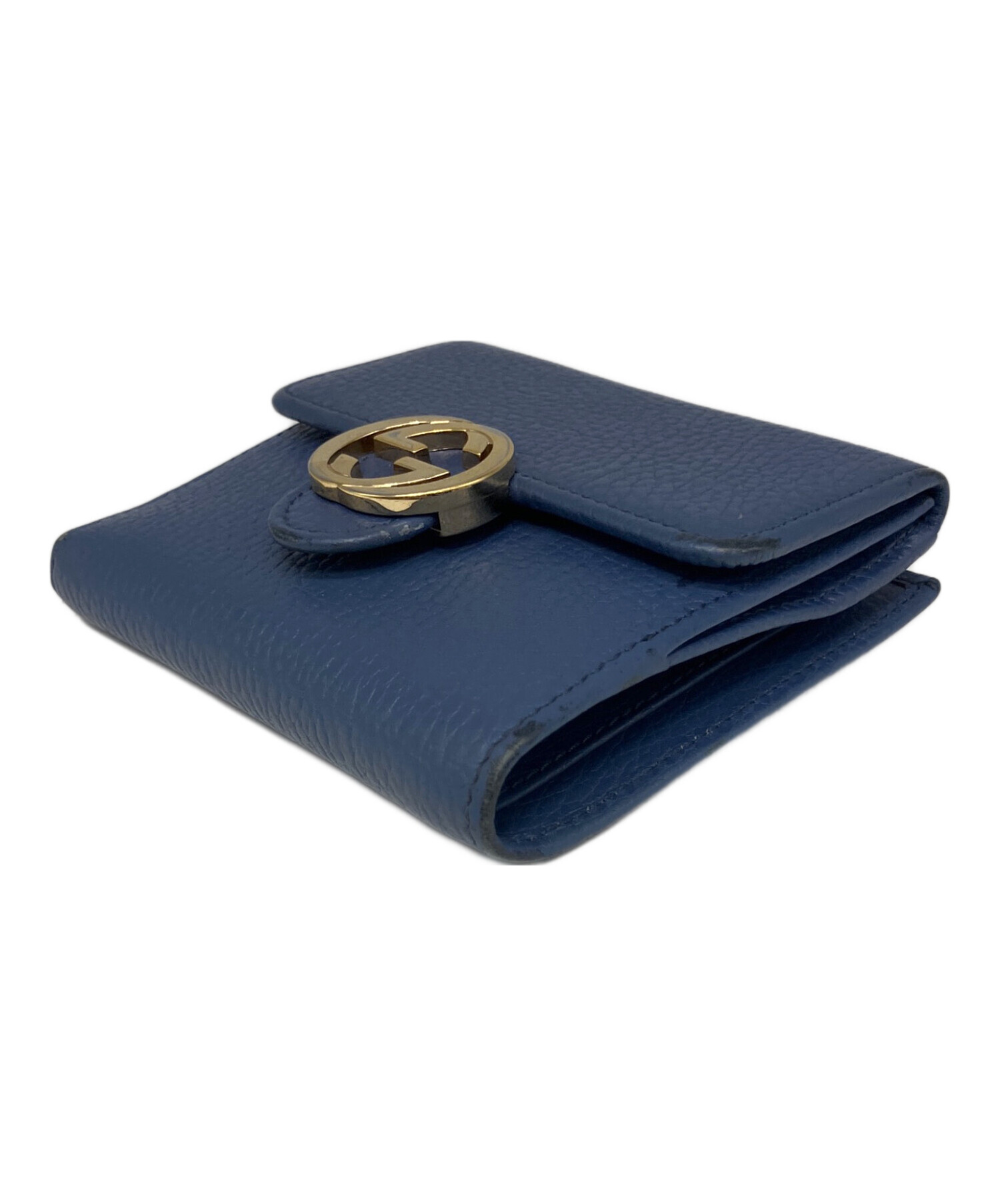 中古・古着通販】GUCCI (グッチ) 2184 2つ折り財布 ブルー｜ブランド
