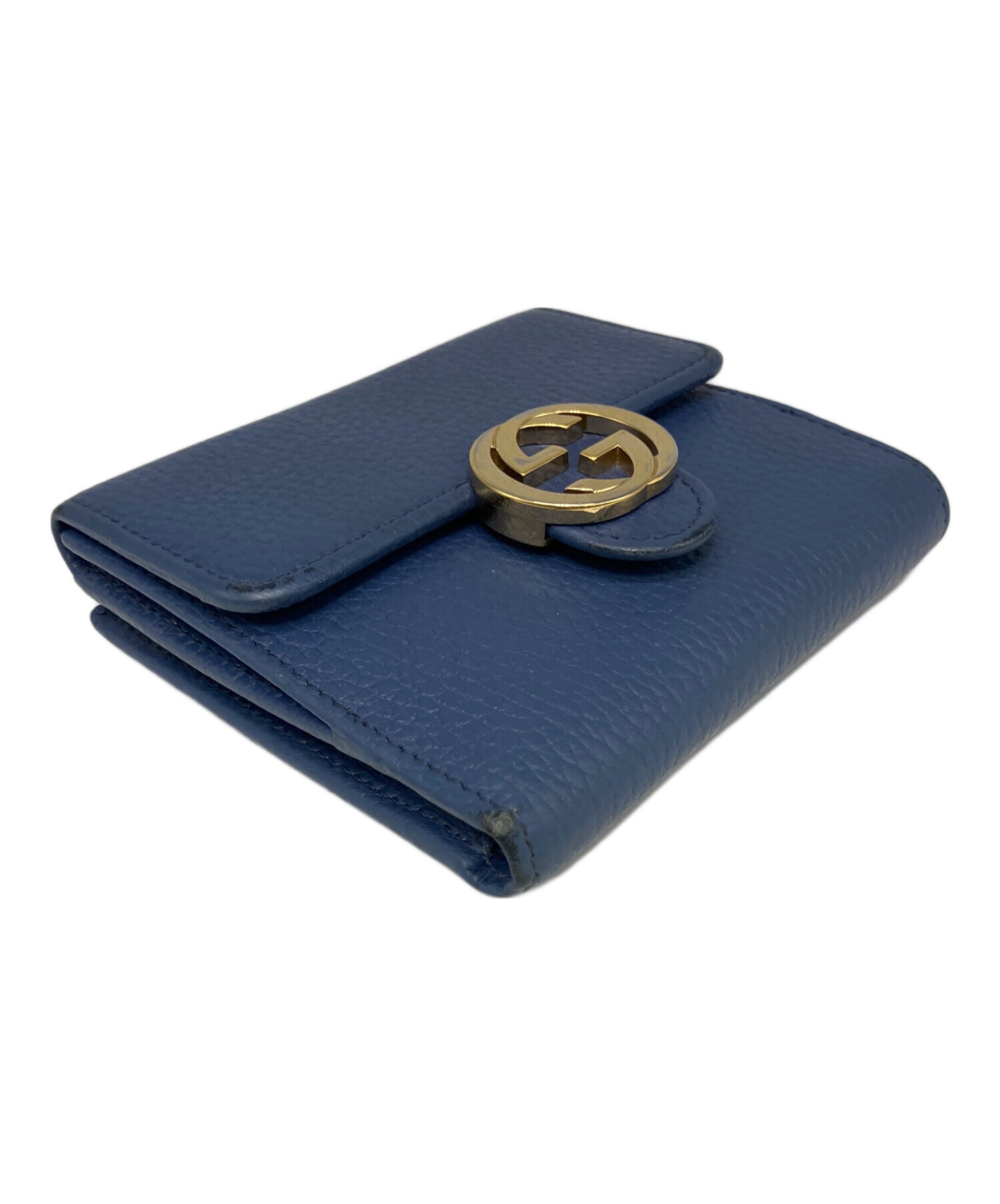 中古・古着通販】GUCCI (グッチ) 2184 2つ折り財布 ブルー｜ブランド