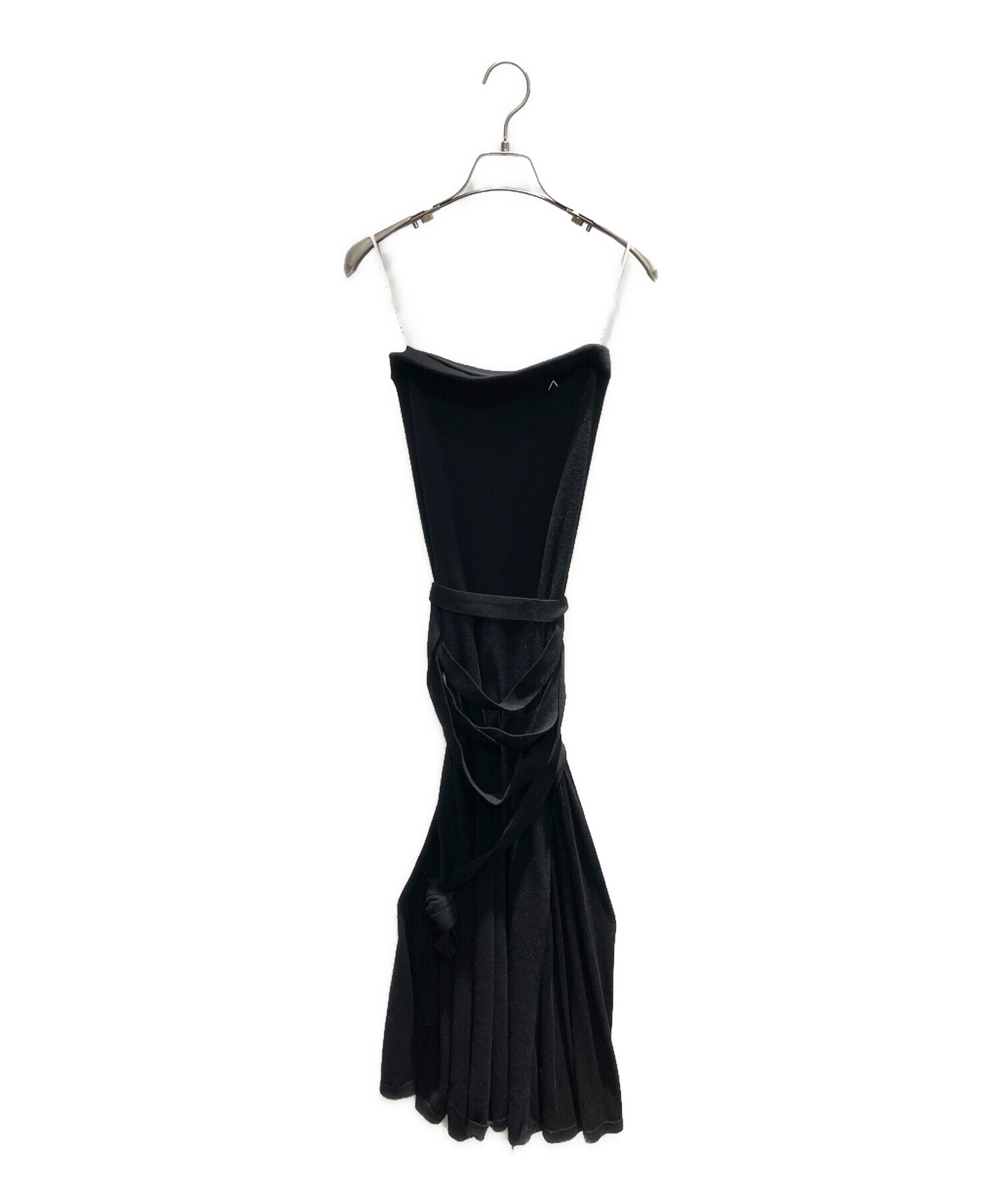 ANDMARY アンドマリー デミニットロングドレス ブラック 中古・古着通販】ANDMARY (アンドマリー) Maya knit set dress ドレス