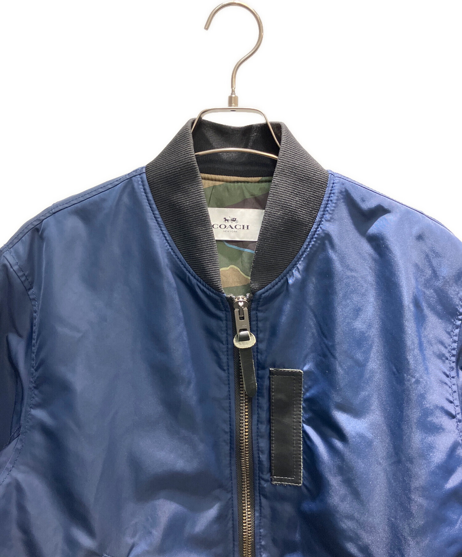 COACH ネイビー MA-1 フライトジャケット 薄手 中古・古着通販】COACH (コーチ) フライトジャケット ネイビー サイズ