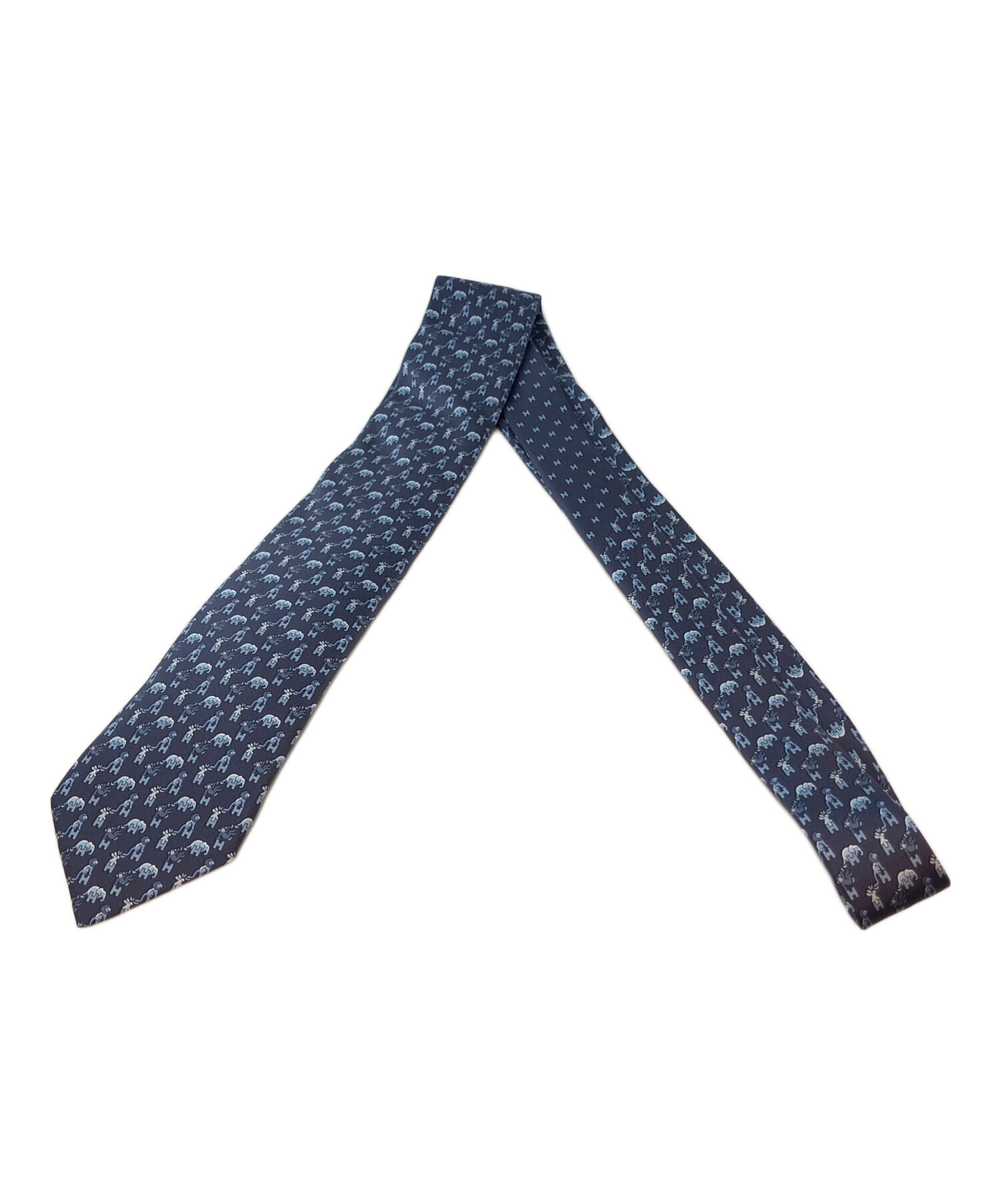 中古・古着通販】HERMES (エルメス) アニマル柄 シルクネクタイ