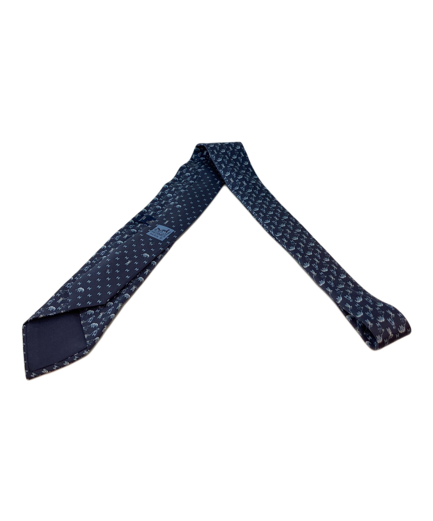 中古・古着通販】HERMES (エルメス) アニマル柄 シルクネクタイ