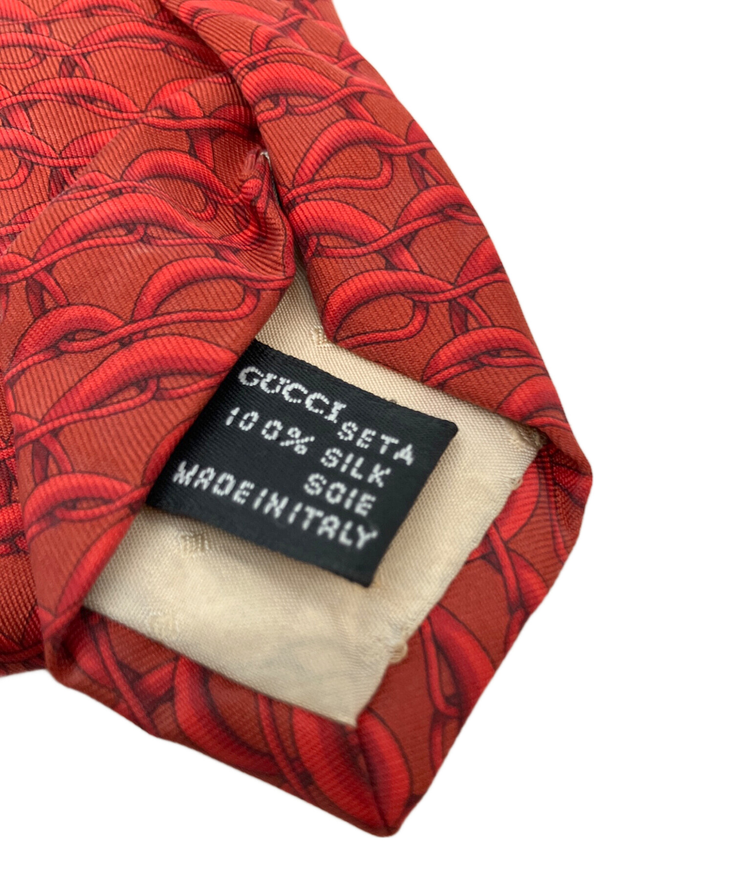 中古・古着通販】GUCCI (グッチ) シルクネクタイ レッド サイズ:Free