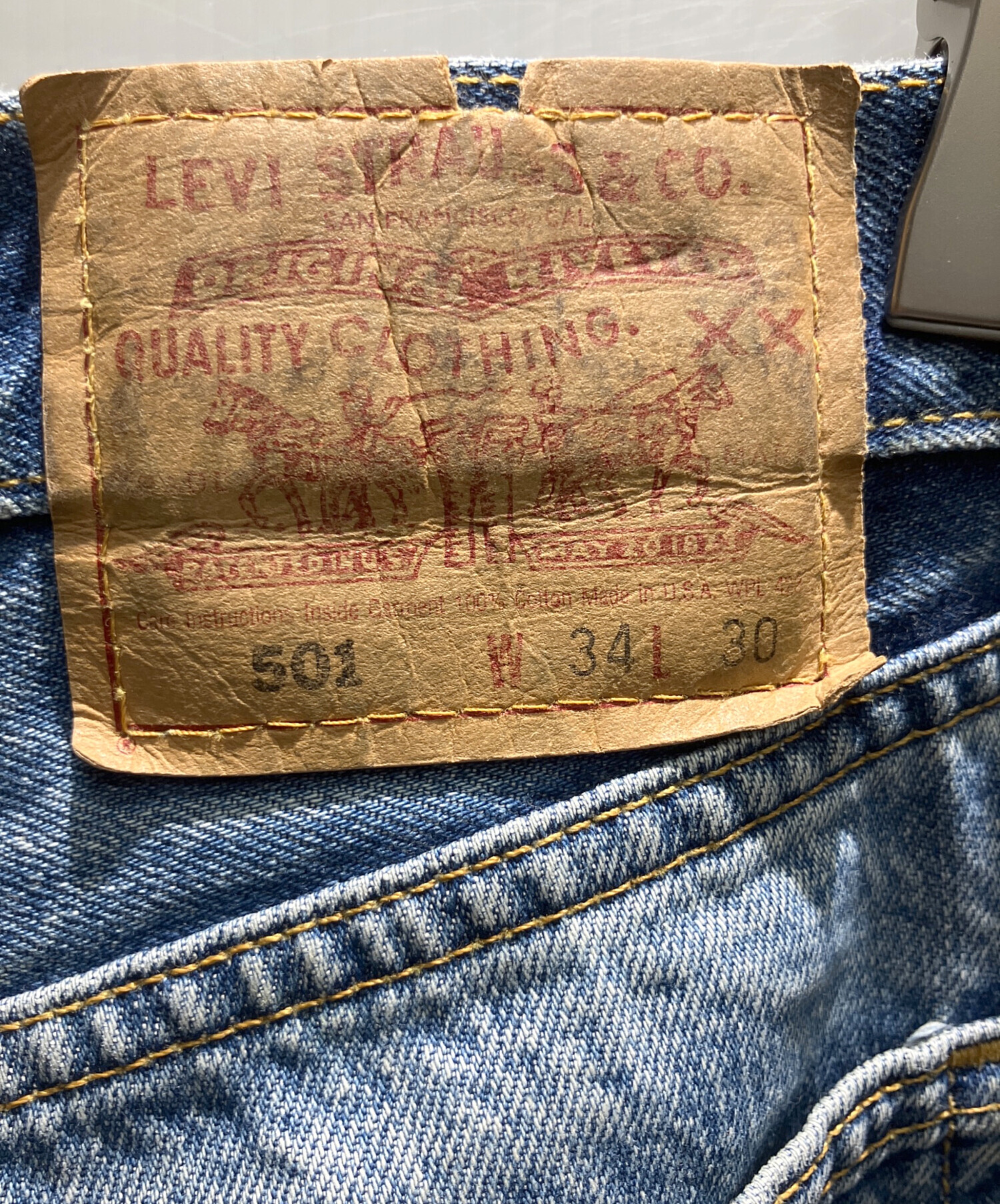 中古・古着通販】LEVI'S (リーバイス) USA製 デニムパンツ ブルー