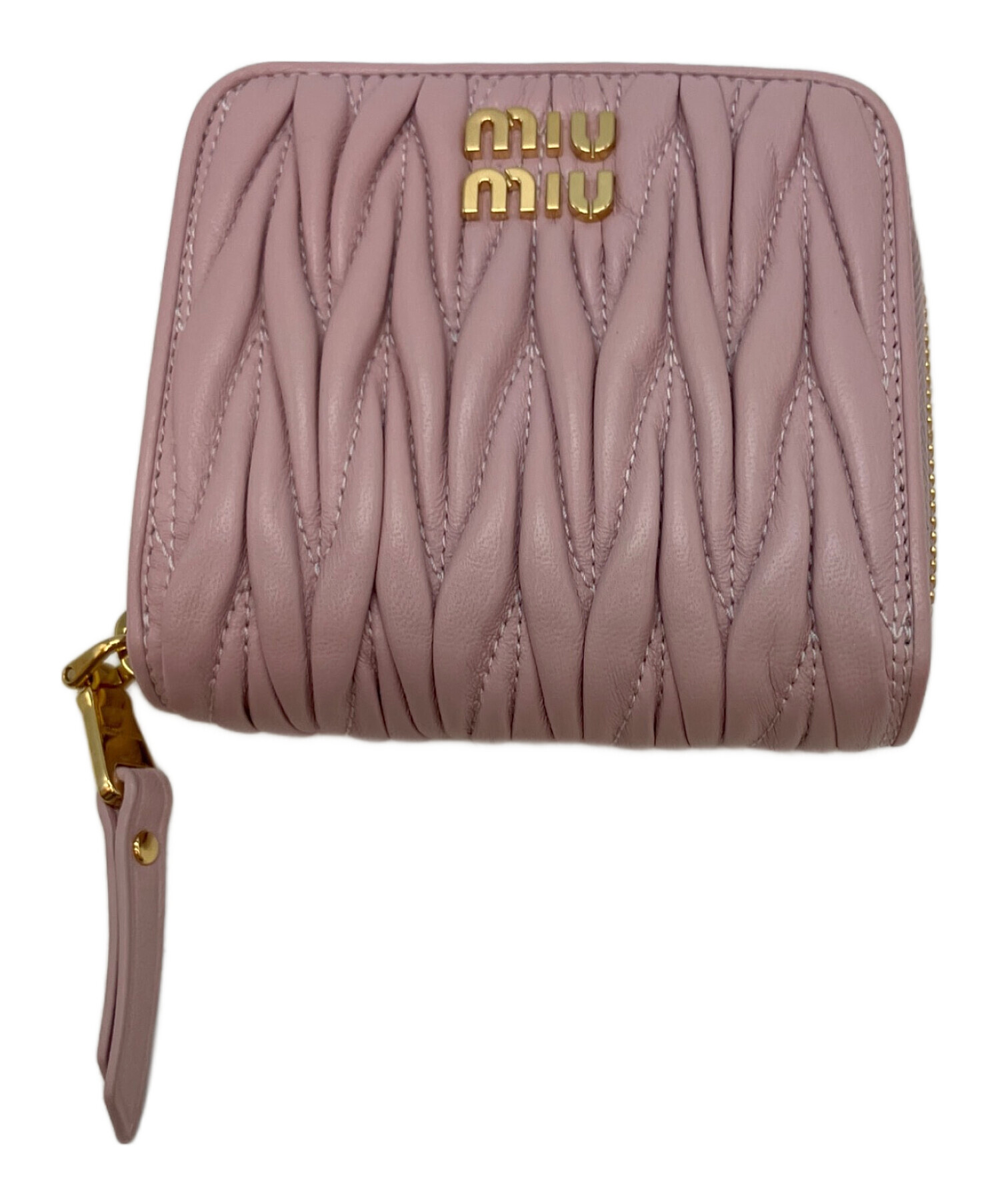 中古・古着通販】MIU MIU (ミュウミュウ) 2つ折り財布 ピンク 