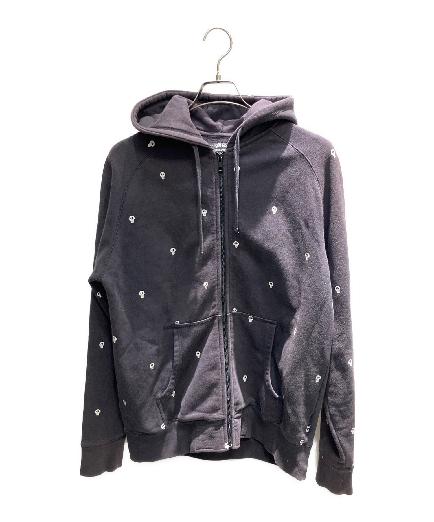 中古・古着通販】stussy (ステューシー) スカル総柄ジップパーカー