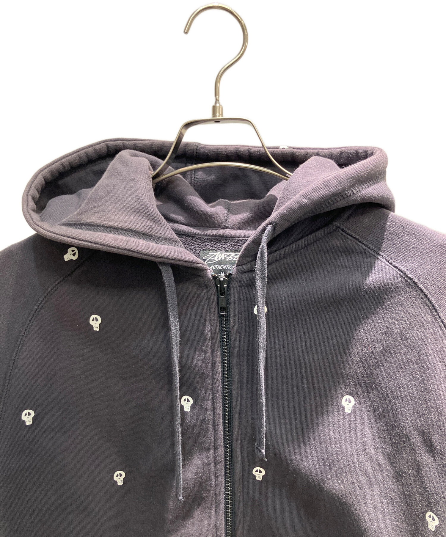 中古・古着通販】stussy (ステューシー) スカル総柄ジップパーカー