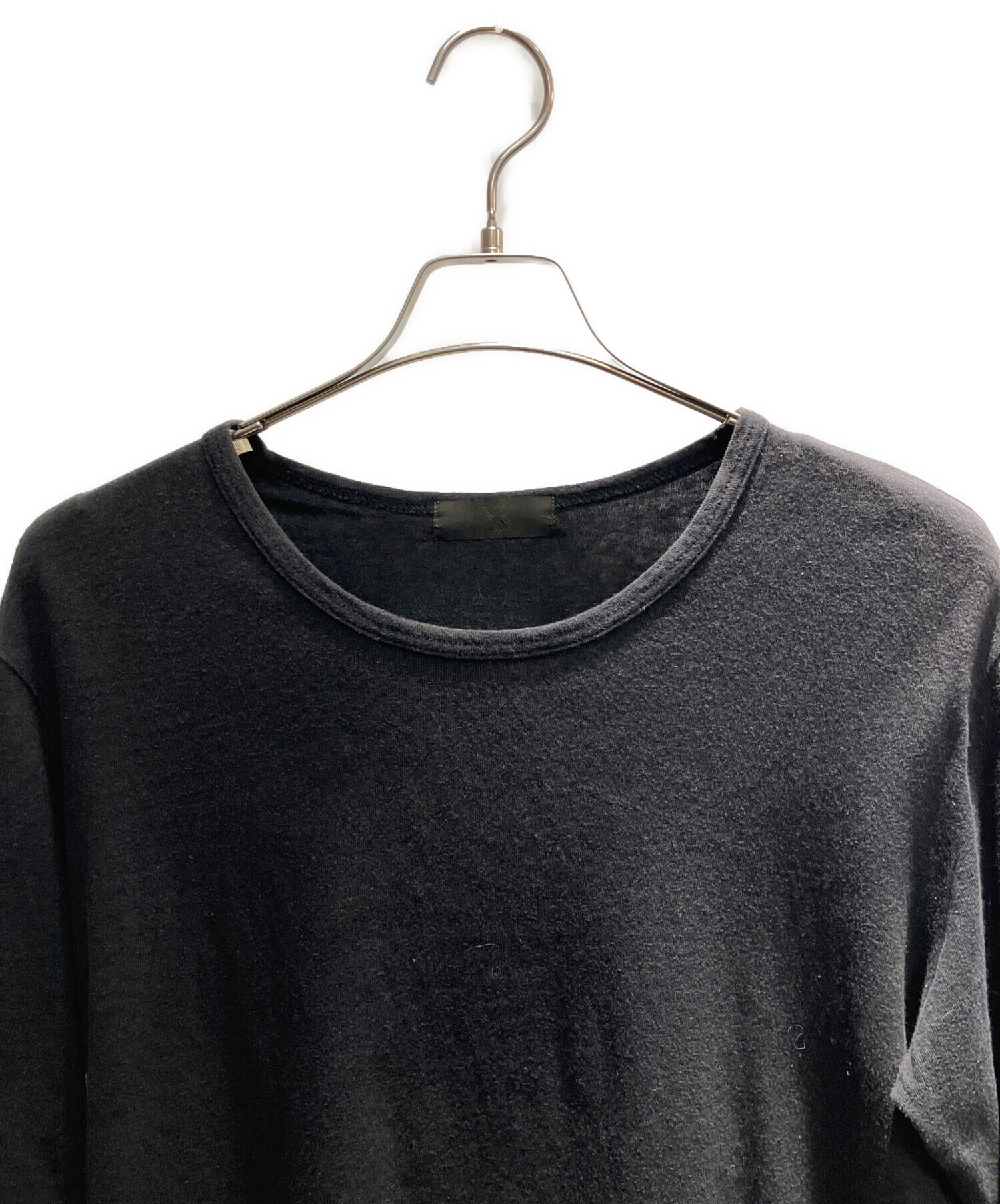 Y's ワイズ 長袖カットソー ブラック メタリックシースルー 中古・古着通販】Y's (ワイズ) 長袖カットソー ブラック サイズ:3