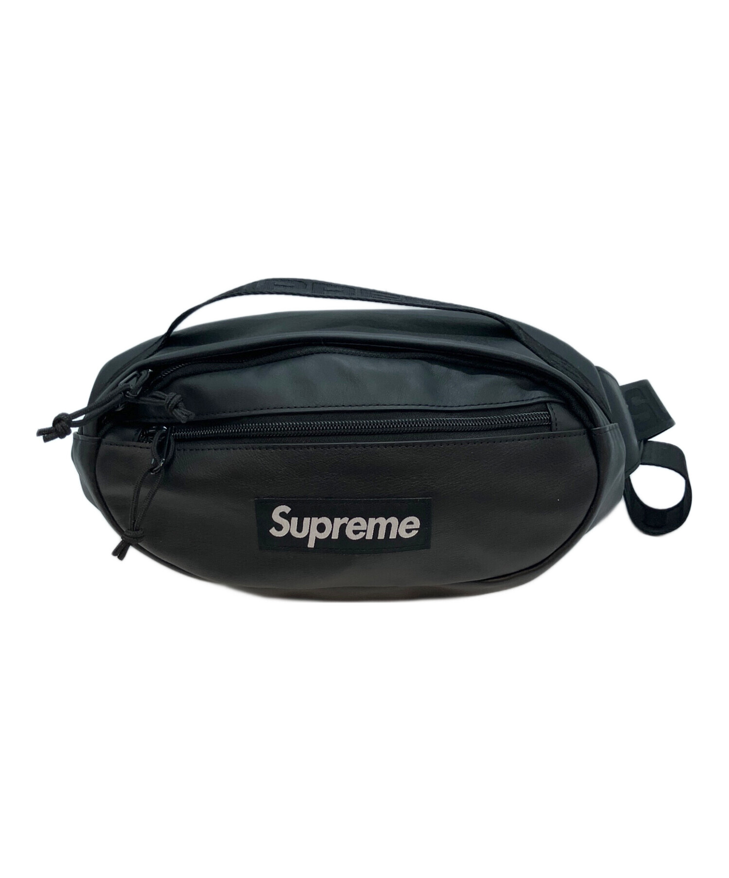 Supreme ブラック ボディバッグ　ウエストバック レザー 24FW 中古・古着通販】SUPREME (シュプリーム) Leather Waist Bag FW24
