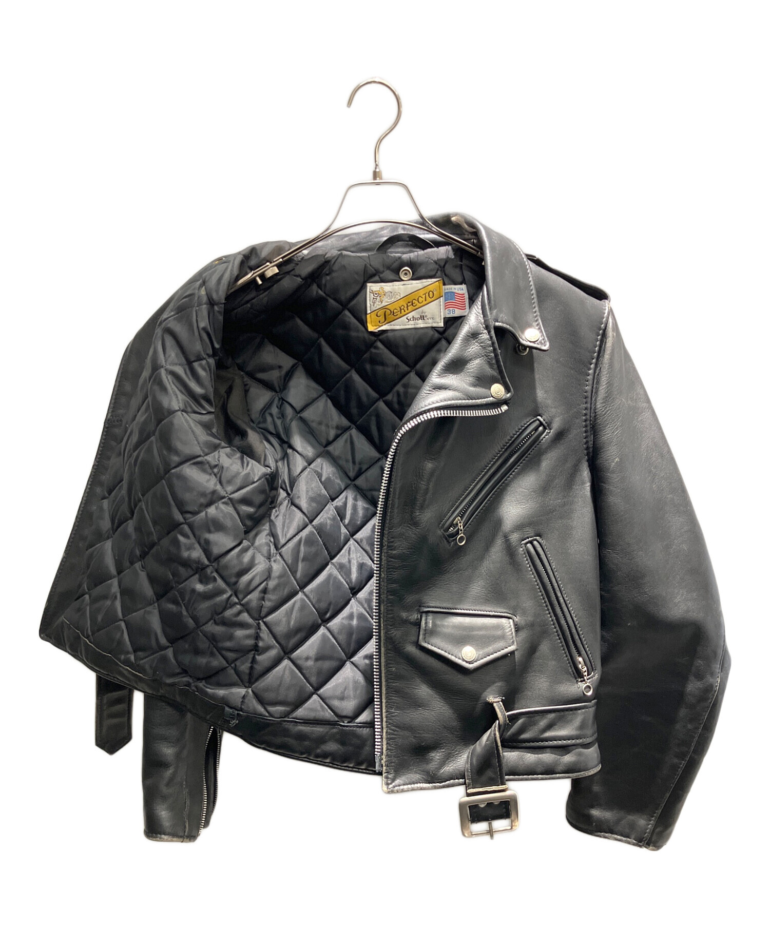 90年代。Schott Perfecto ダブルライダースジャケット 38 中古・古着通販】PERFECT by schott (パーフェクトバイショット