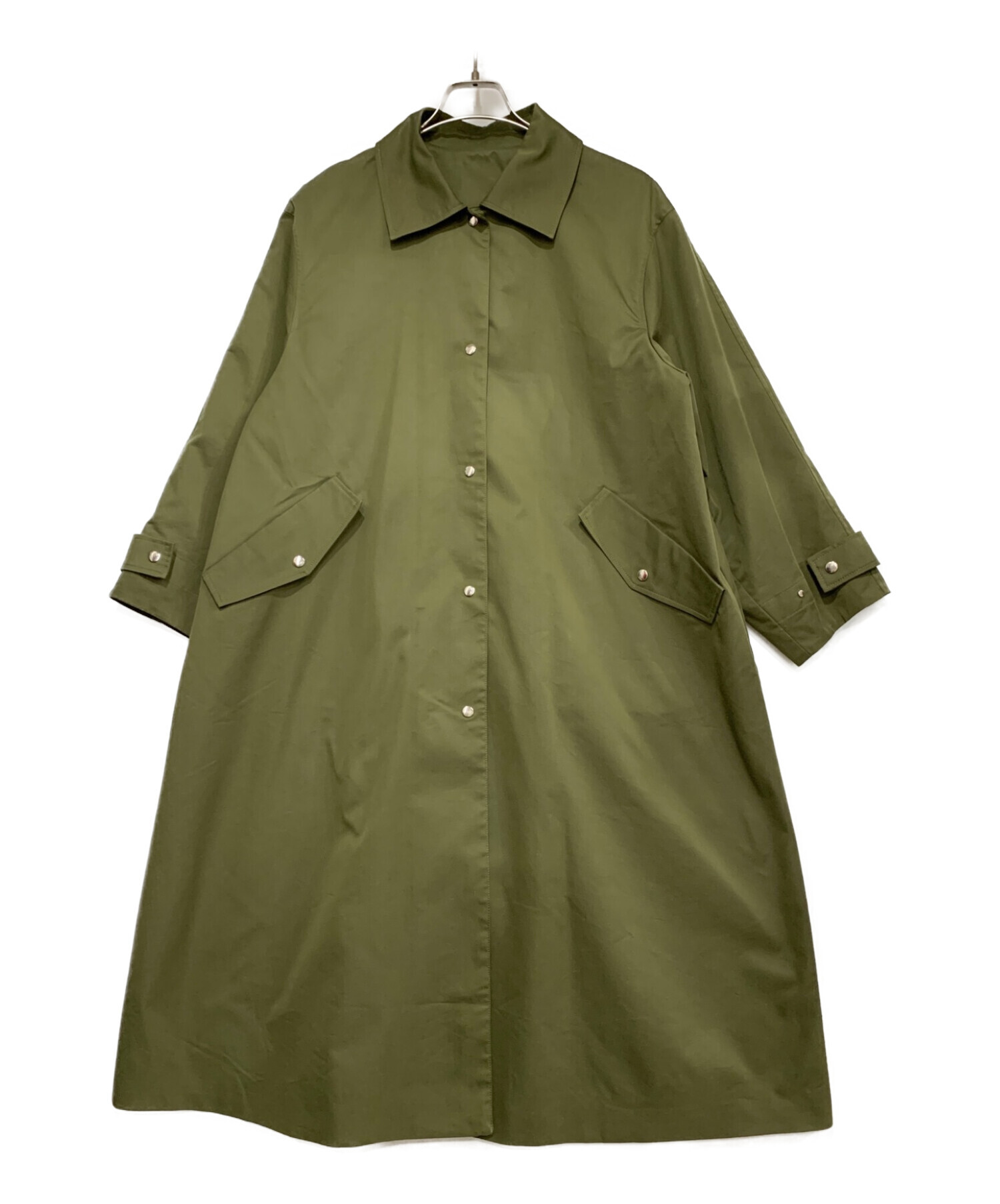 merph メルフ ステンカラーコート オリーブ 中古・古着通販】poshalma (ポッシュアロマ) ステンカラーコート