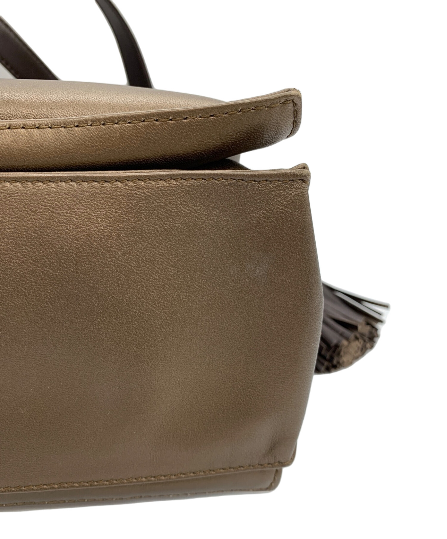 中古・古着通販】LOEWE (ロエベ) レザーショルダーバッグ ブラウン