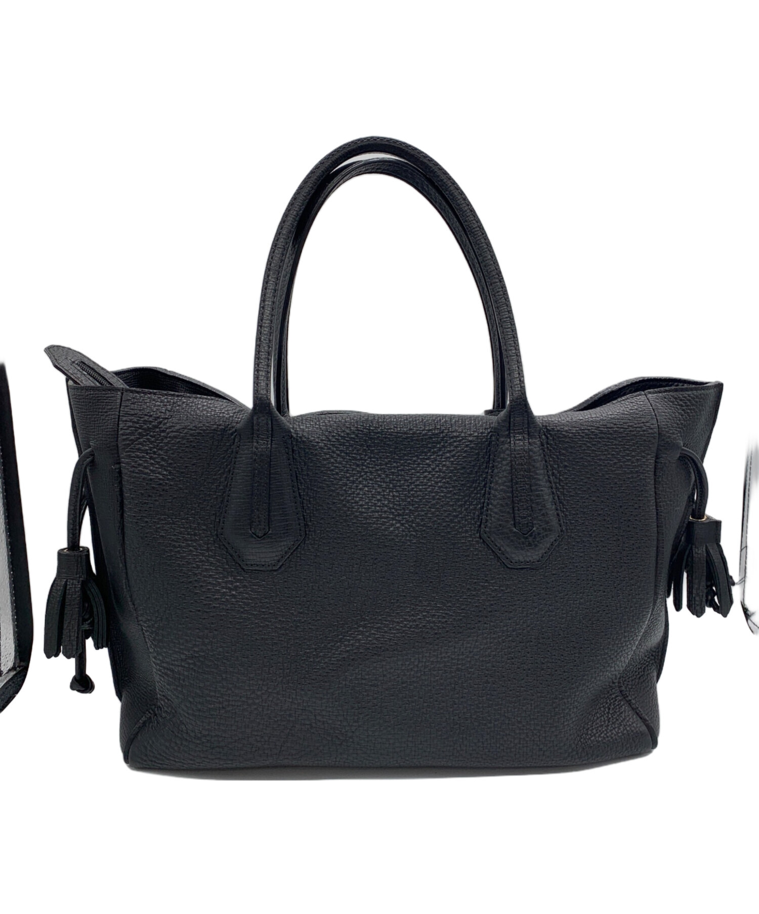 ロンシャンペネロペ 黒レザー トートバッグ