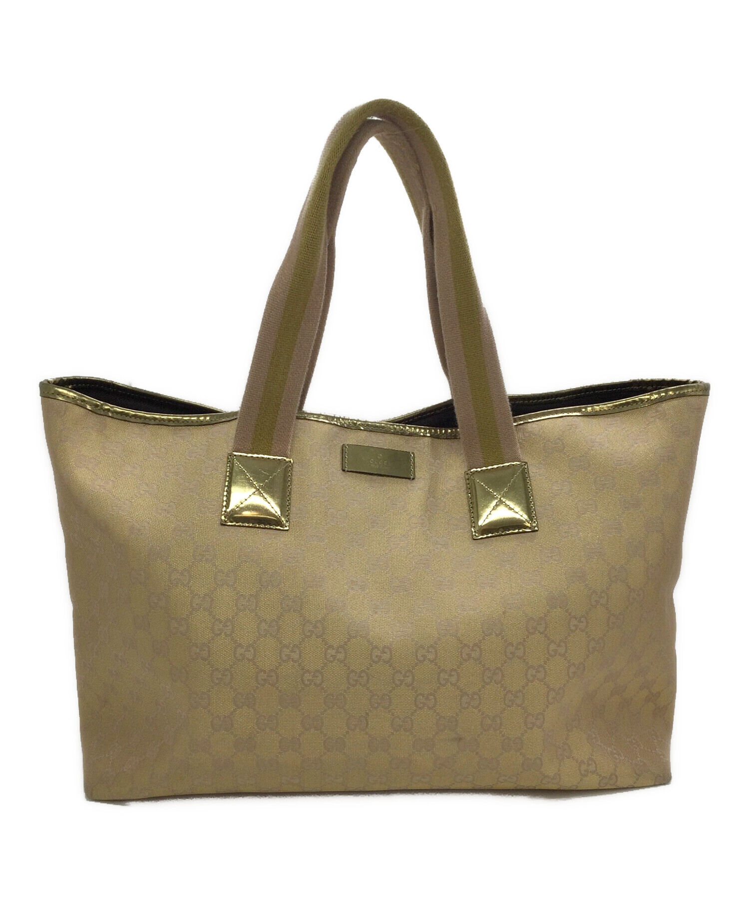 中古・古着通販】GUCCI (グッチ) トートバッグ ベージュ×ピンク 