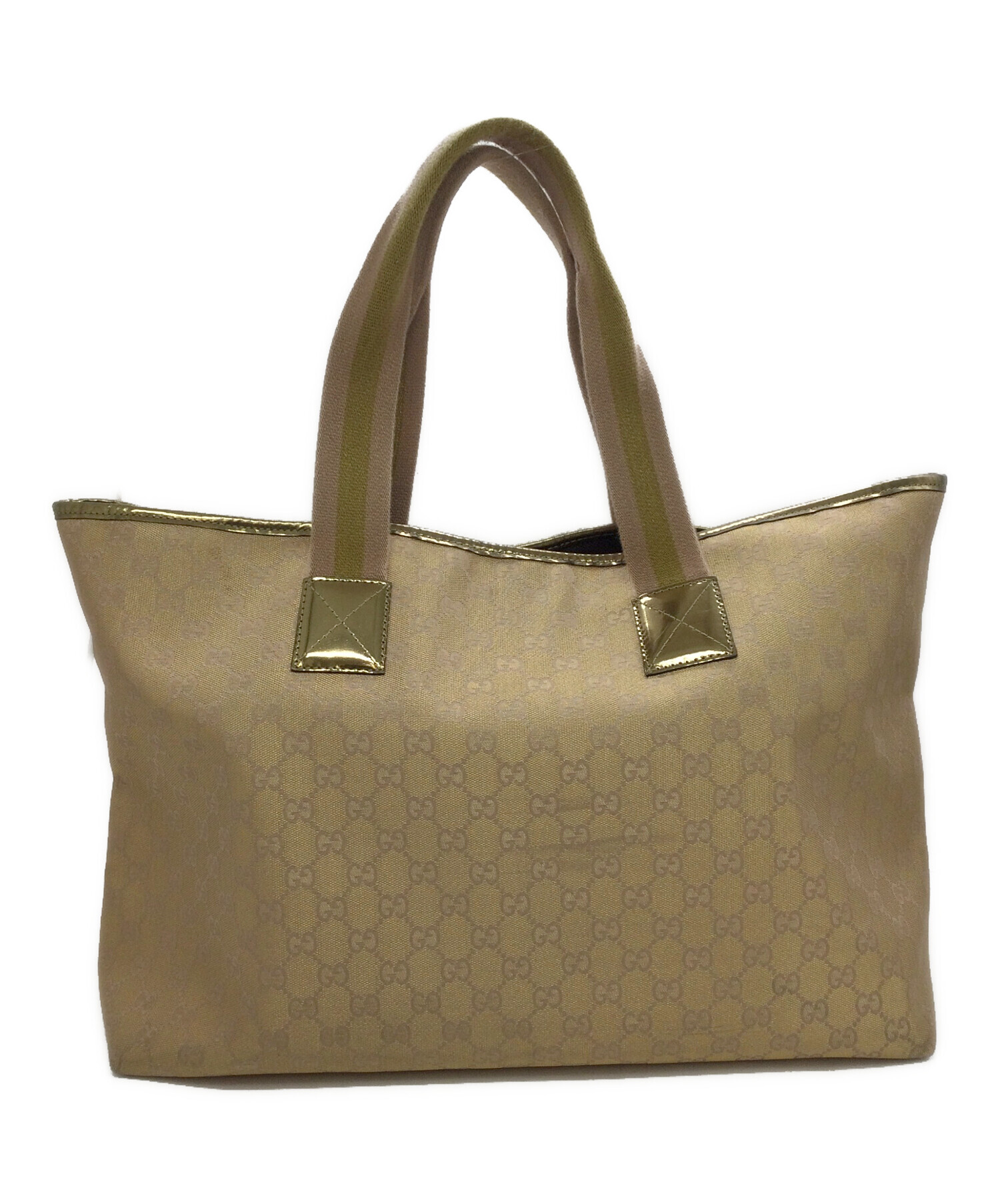中古・古着通販】GUCCI (グッチ) トートバッグ ベージュ×ピンク 