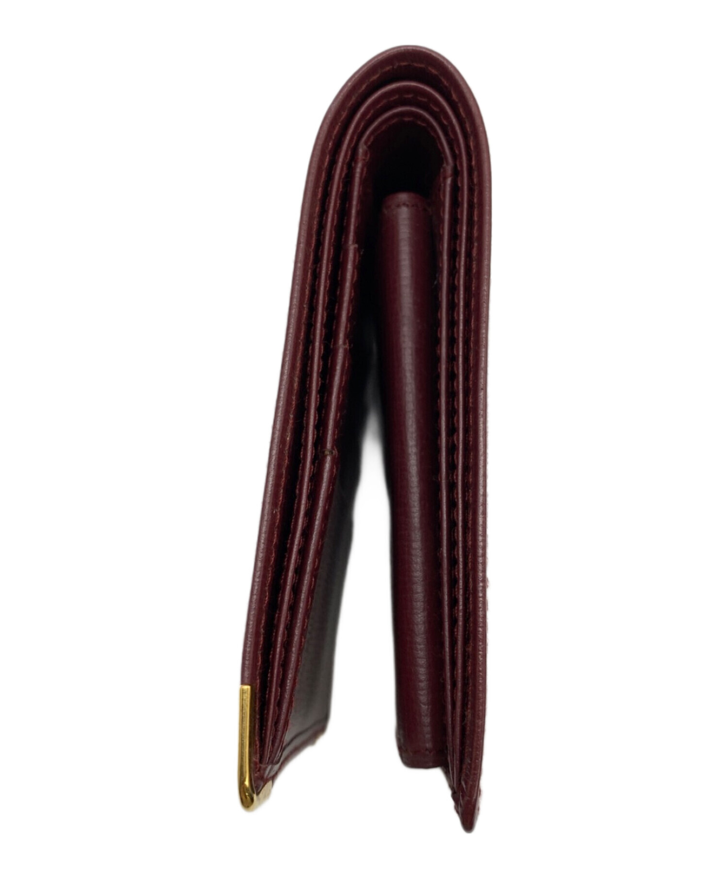 中古・古着通販】Cartier (カルティエ) 2つ折り財布 ボルドー