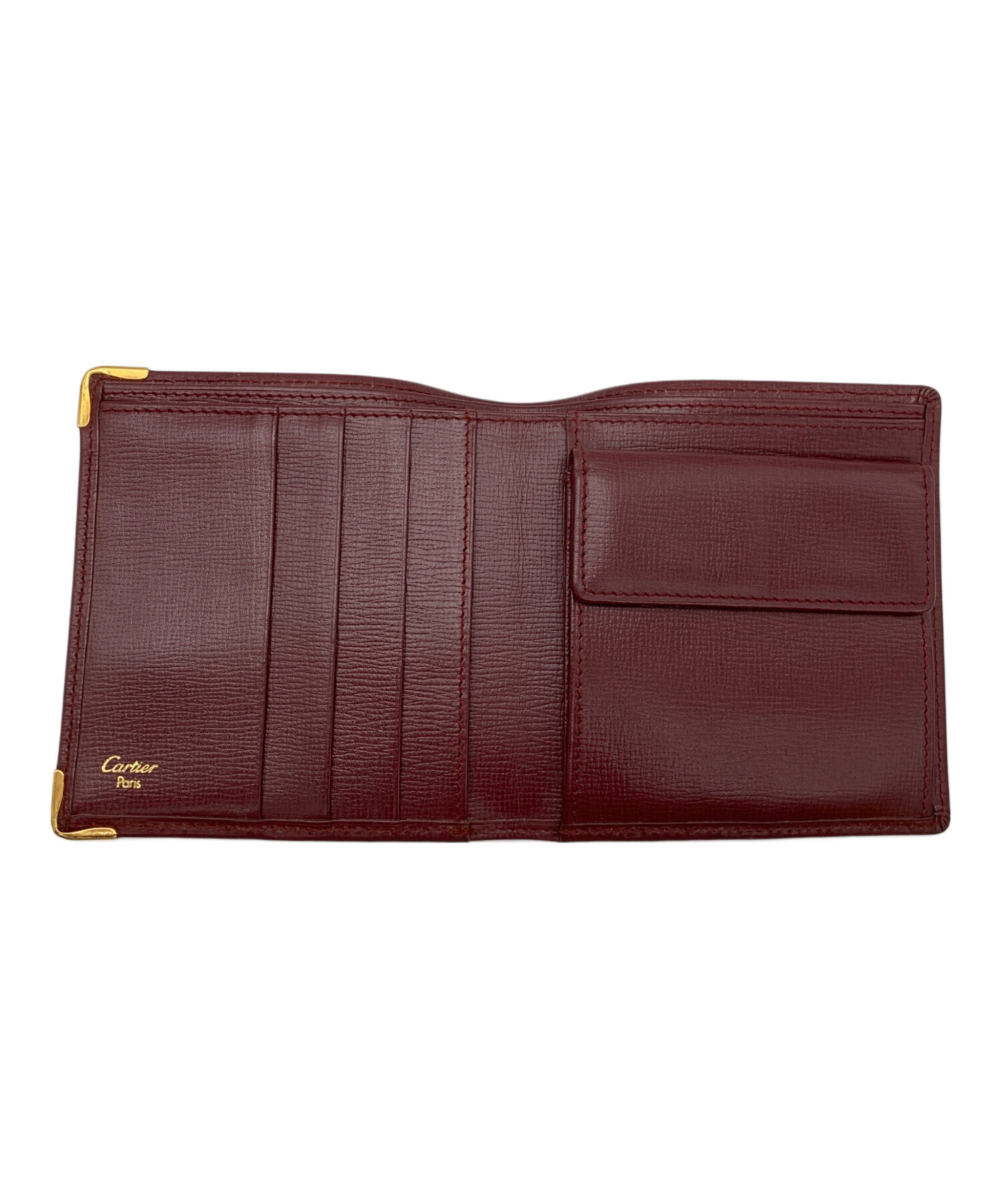 中古・古着通販】Cartier (カルティエ) 2つ折り財布 ボルドー