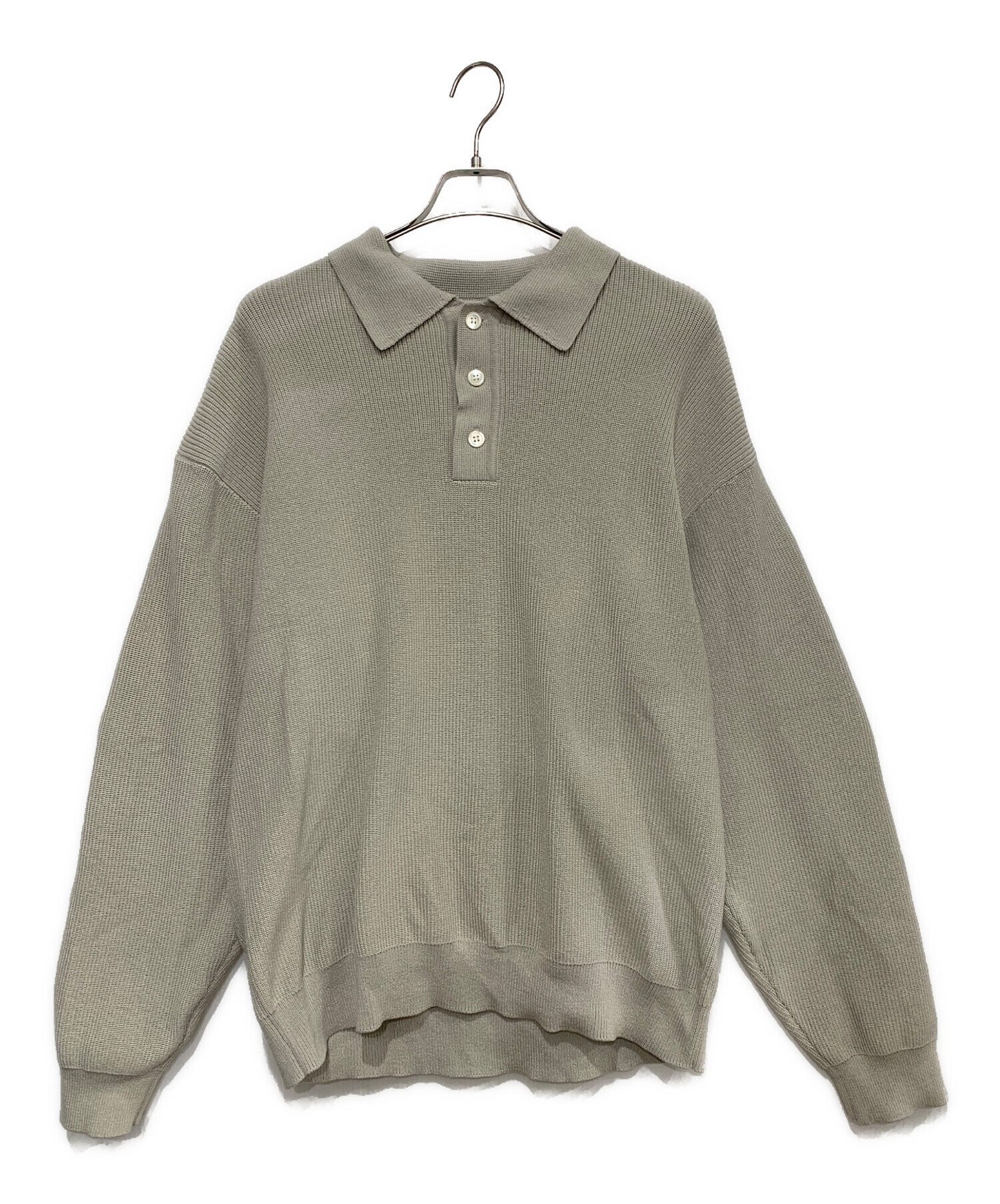 中古・古着通販】BEAMS (ビームス) ニットポロシャツ グレー サイズ:L 