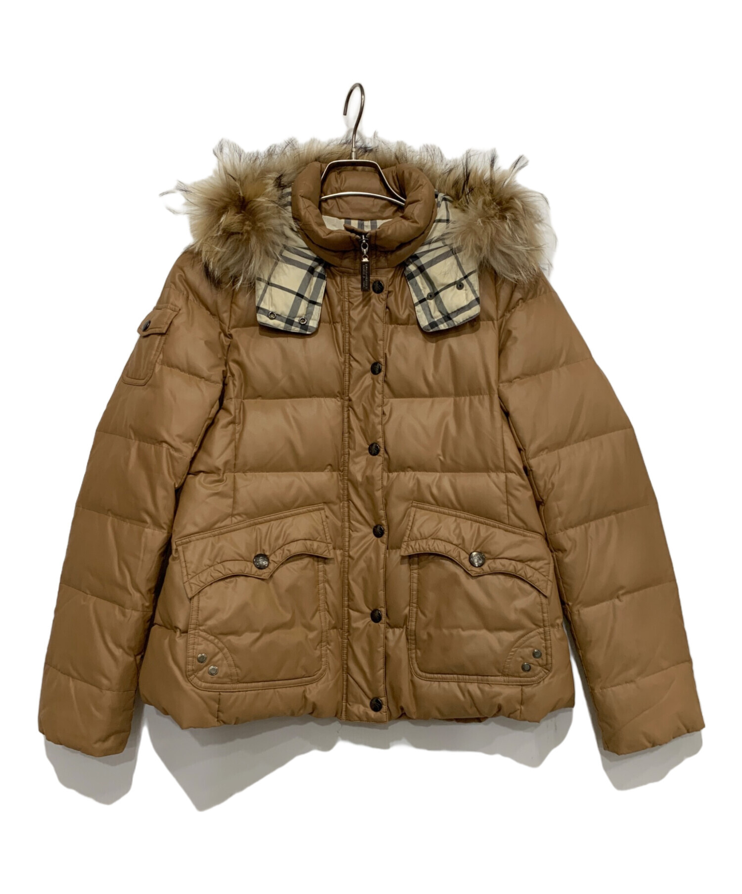 バーバリー ブルーレーベル ダウンコート キャメル