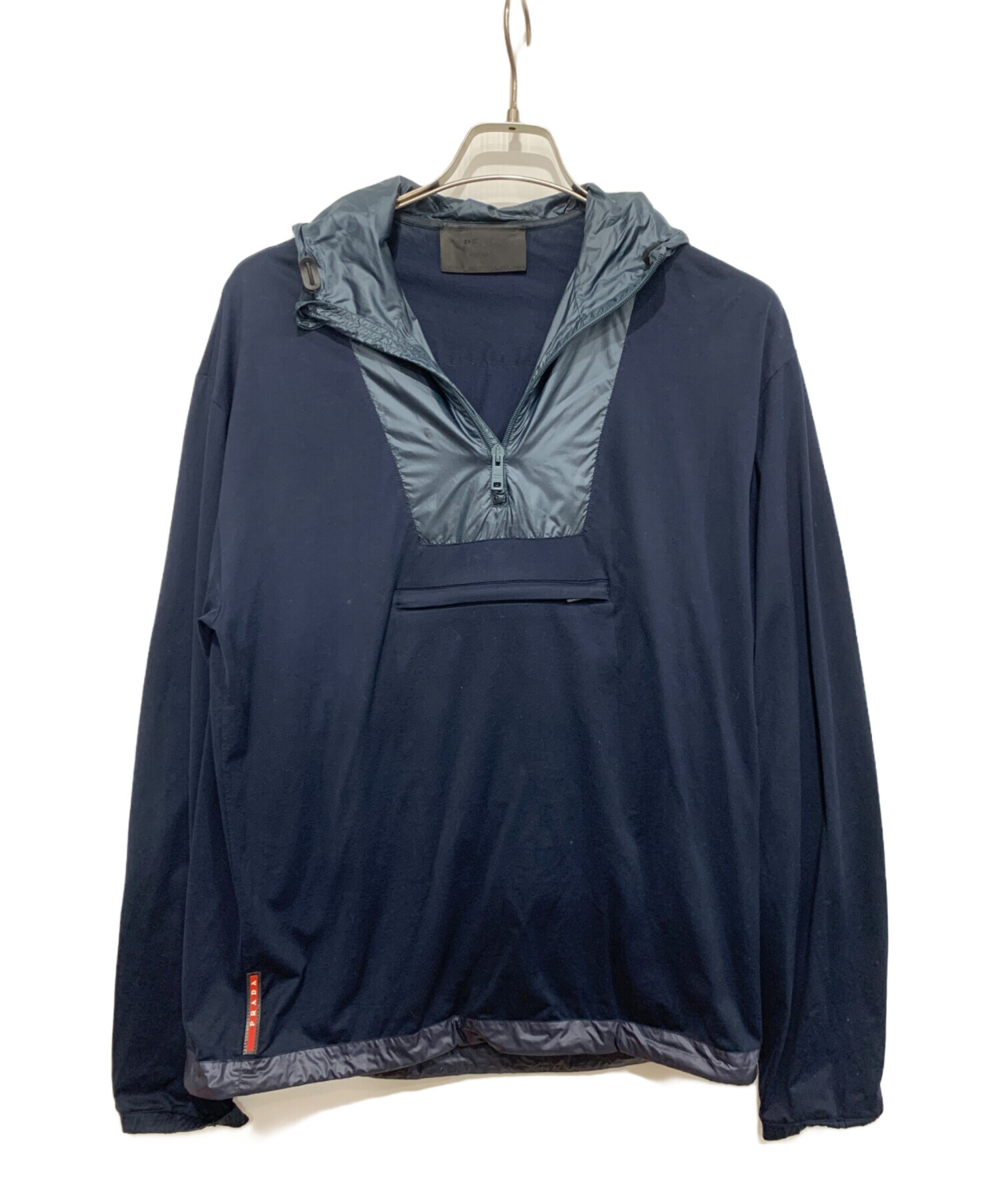 中古・古着通販】PRADA (プラダ) 切替アノラックパーカー ネイビー